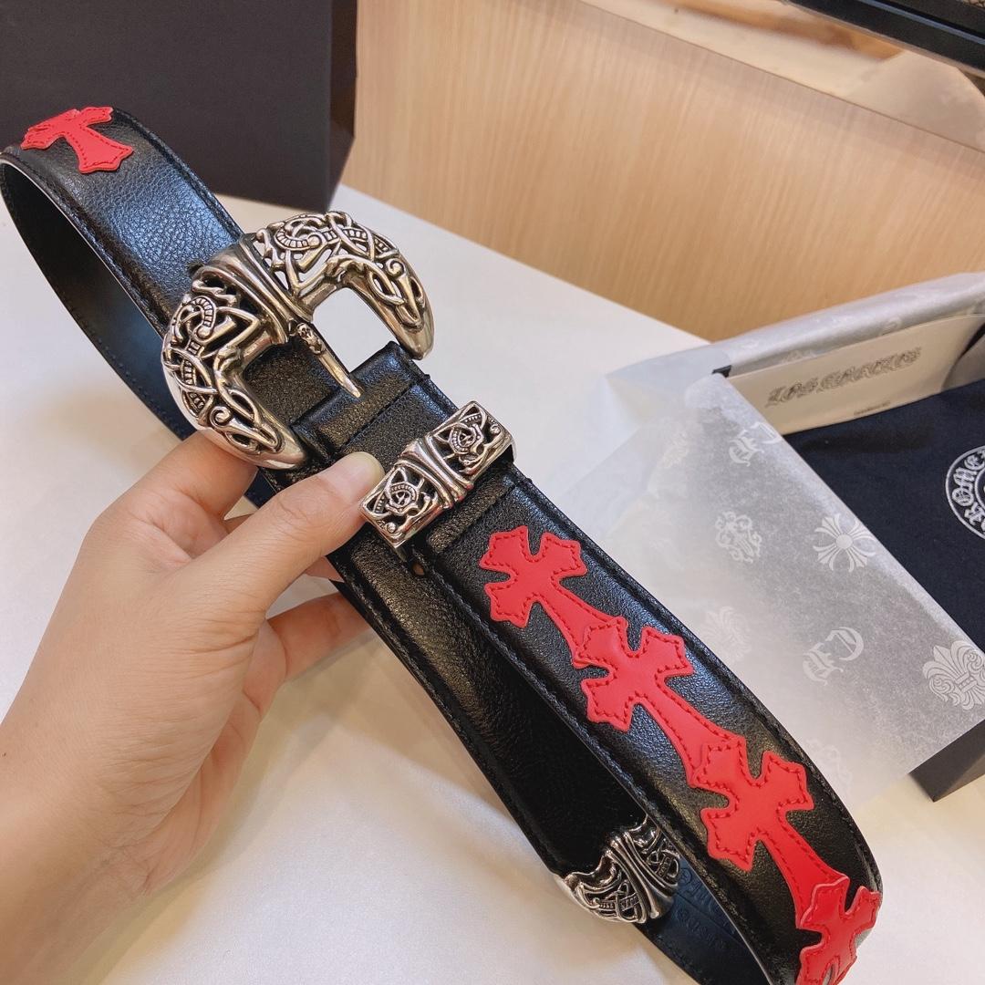 Chrome Hearts Leather Belt    3.8cm - DesignerGu