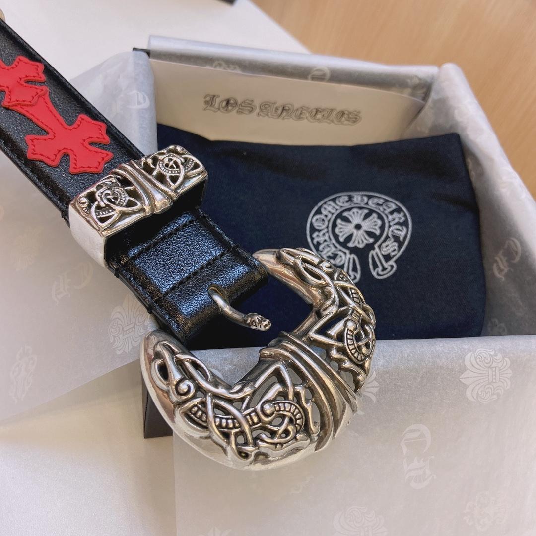 Chrome Hearts Leather Belt    3.8cm - DesignerGu
