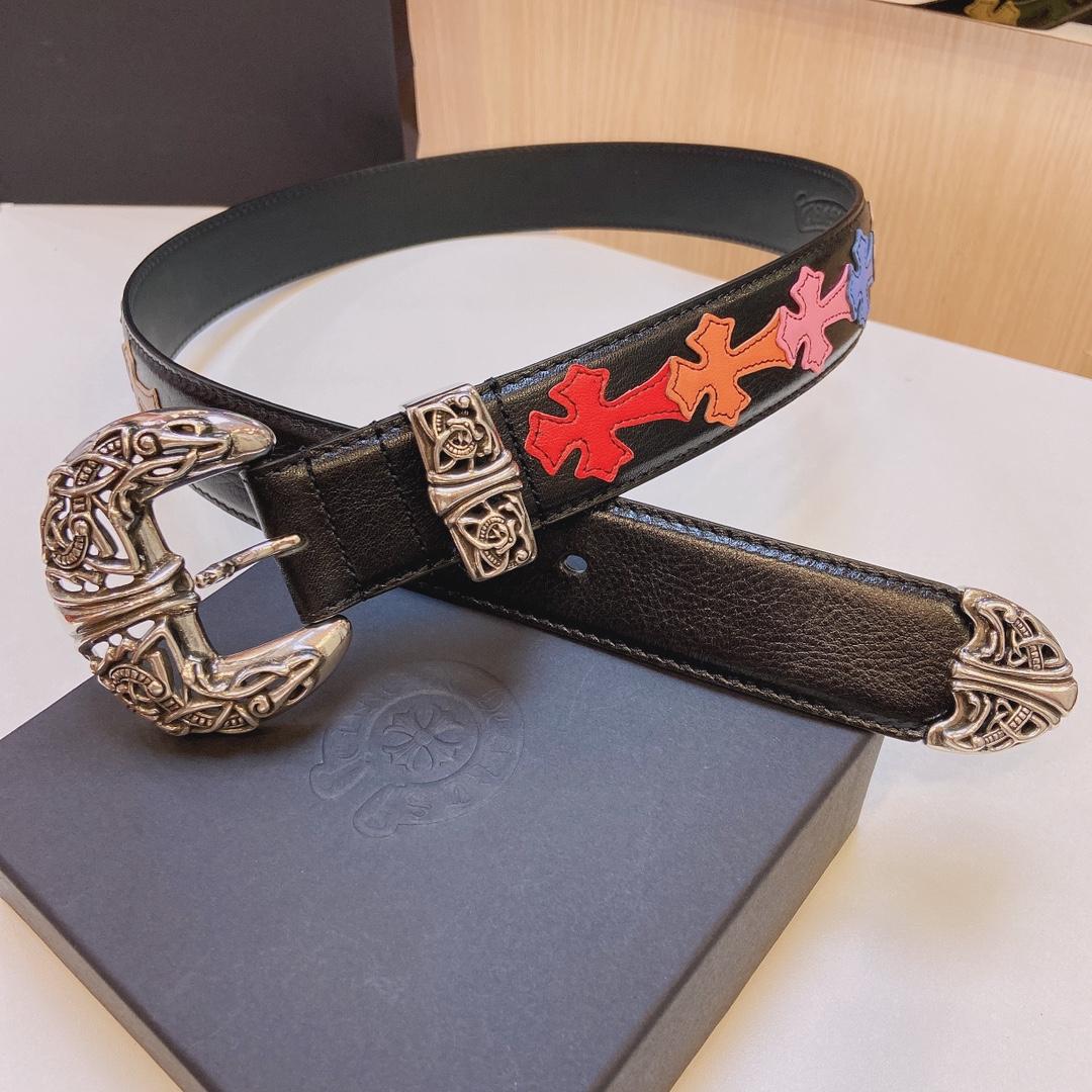 Chrome Hearts Leather Belt    3.8cm - DesignerGu