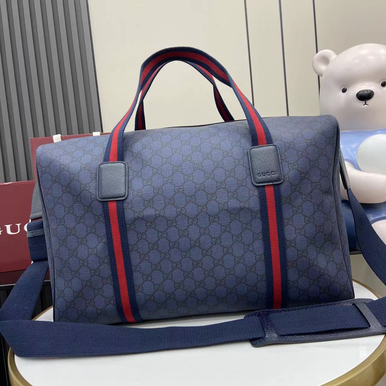 Gucci Medium Duffle Bag With Web - DesignerGu