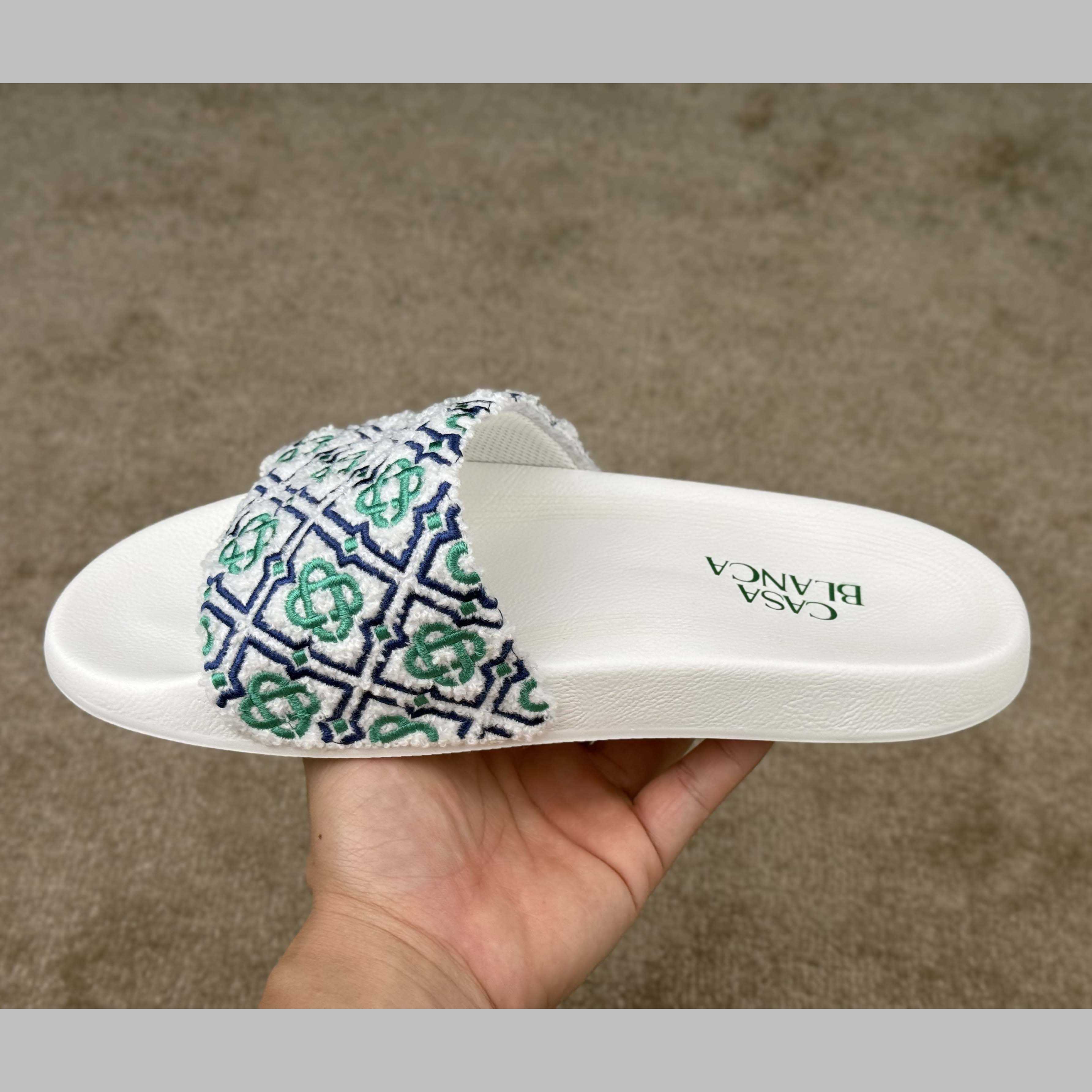 Casablanca Embroidered-monogram Slides - DesignerGu