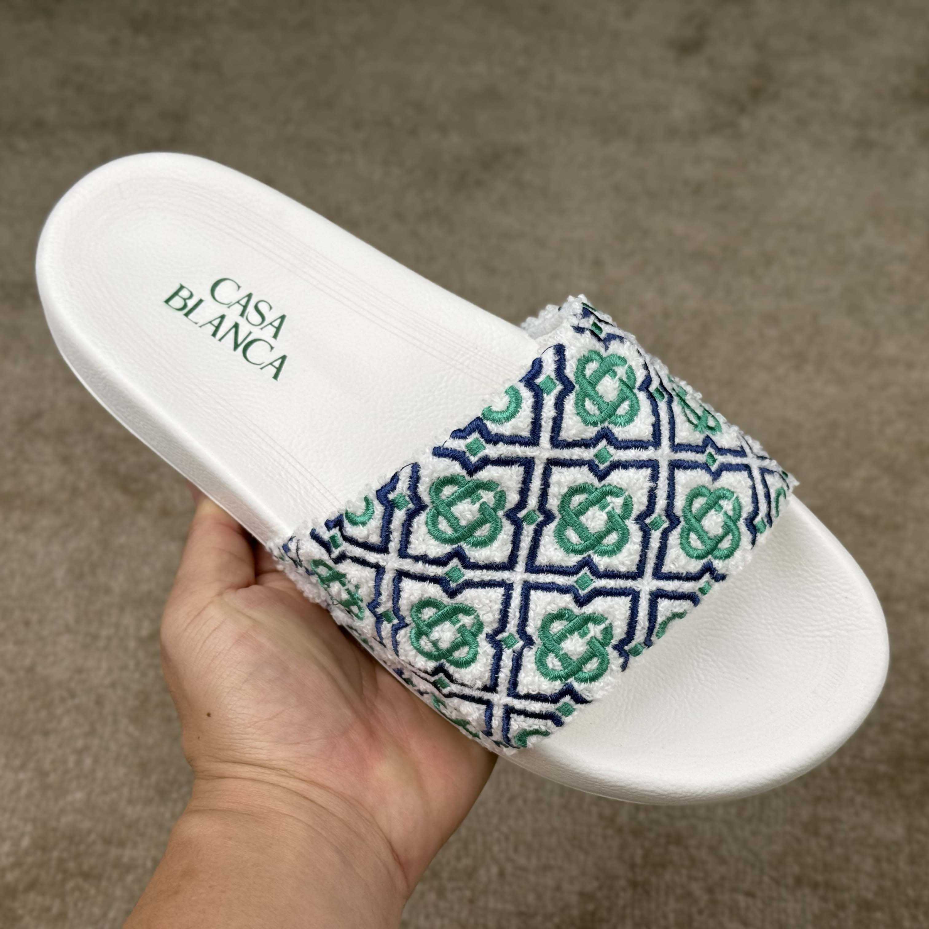 Casablanca Embroidered-monogram Slides - DesignerGu