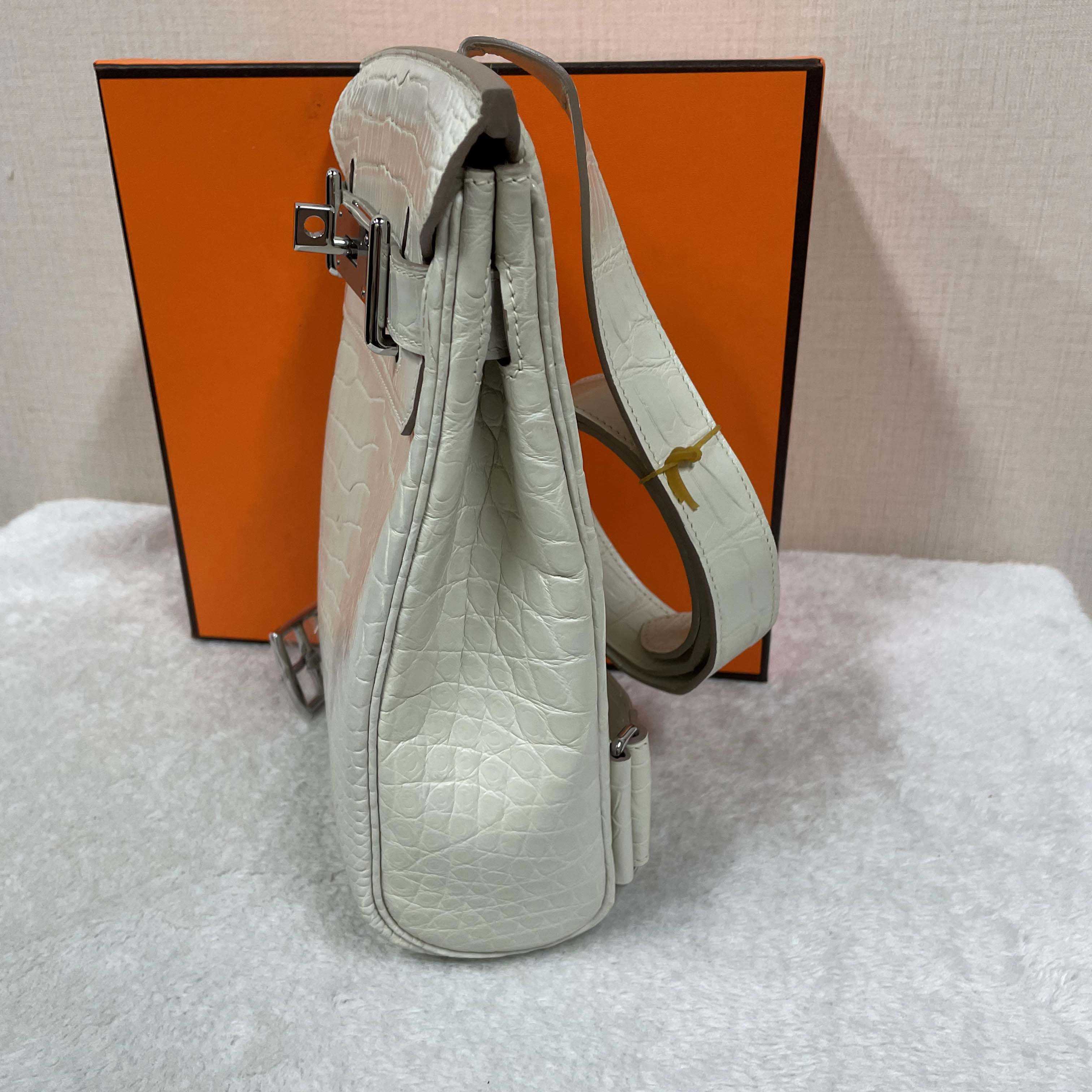 Hermes Hac-a-Dos Beton Croco PHW - DesignerGu