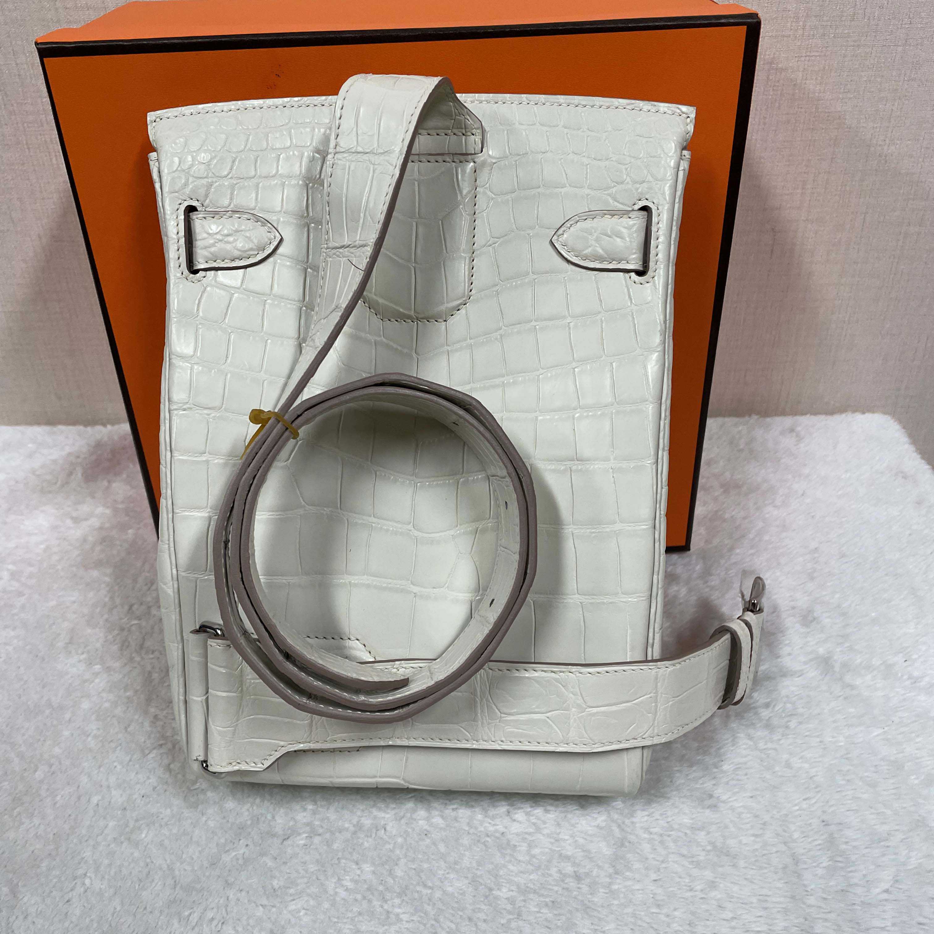 Hermes Hac-a-Dos Beton Croco PHW - DesignerGu