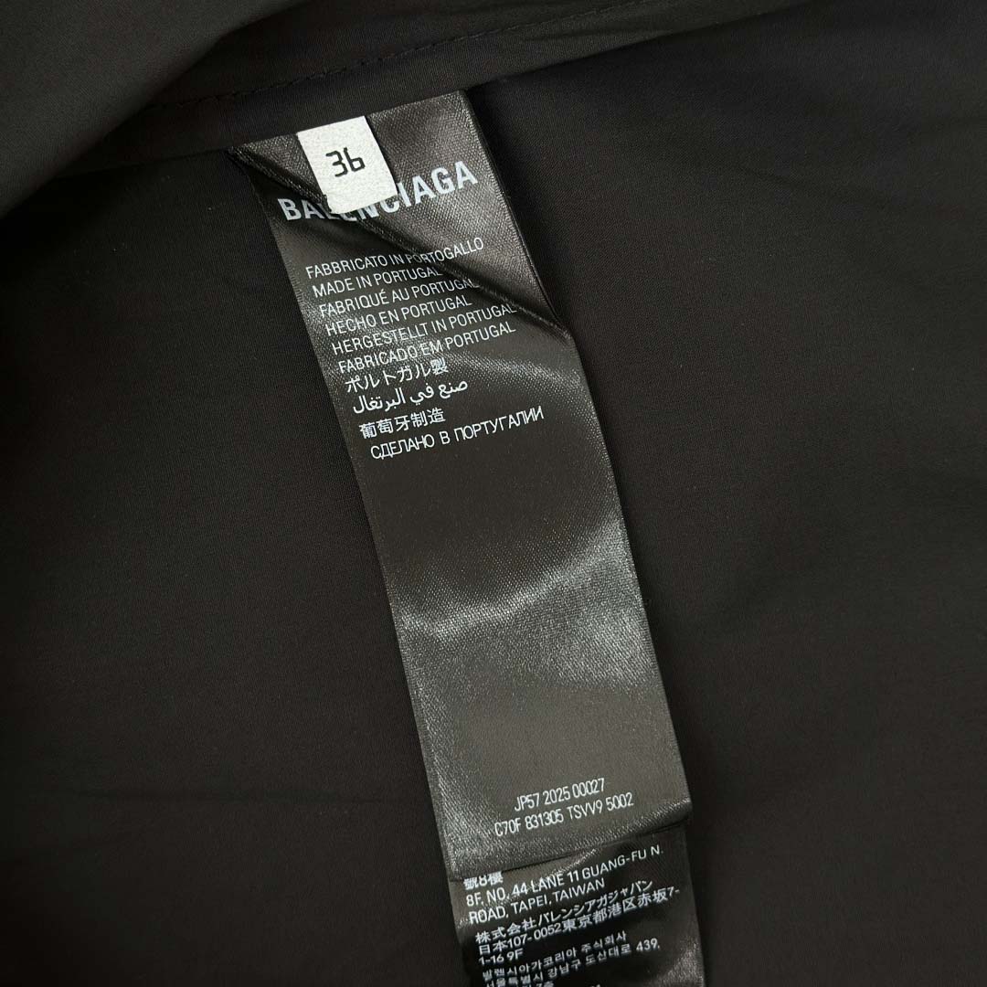 Balenciaga Large Fit Shirt In Black Cotton Poplin - DesignerGu