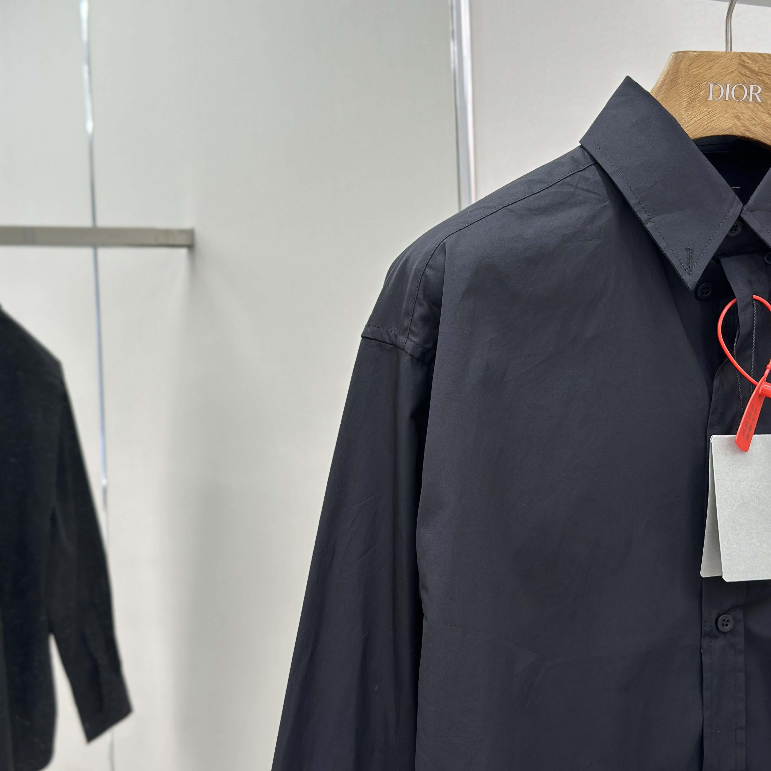 Balenciaga Large Fit Shirt In Black Cotton Poplin - DesignerGu