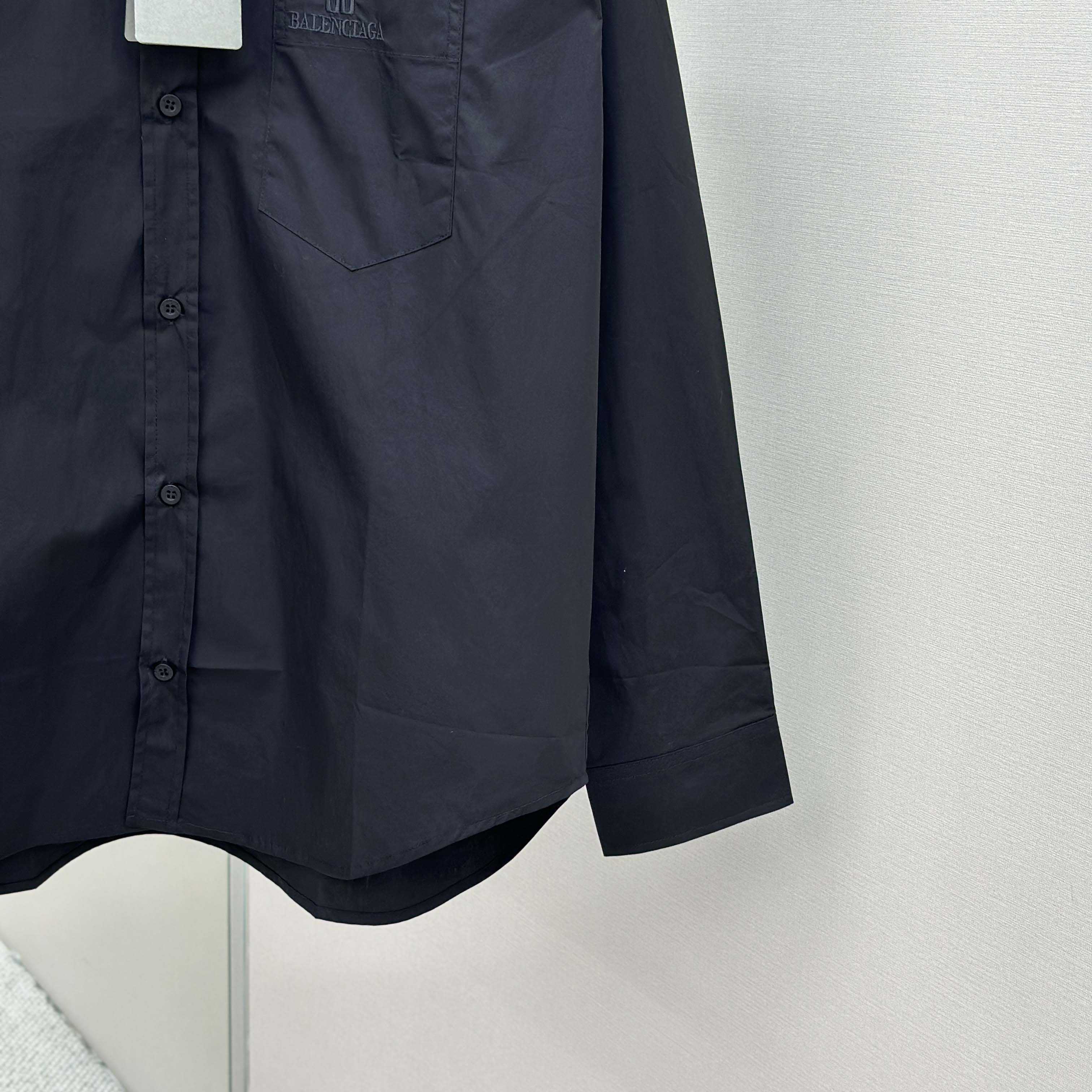 Balenciaga Large Fit Shirt In Black Cotton Poplin - DesignerGu