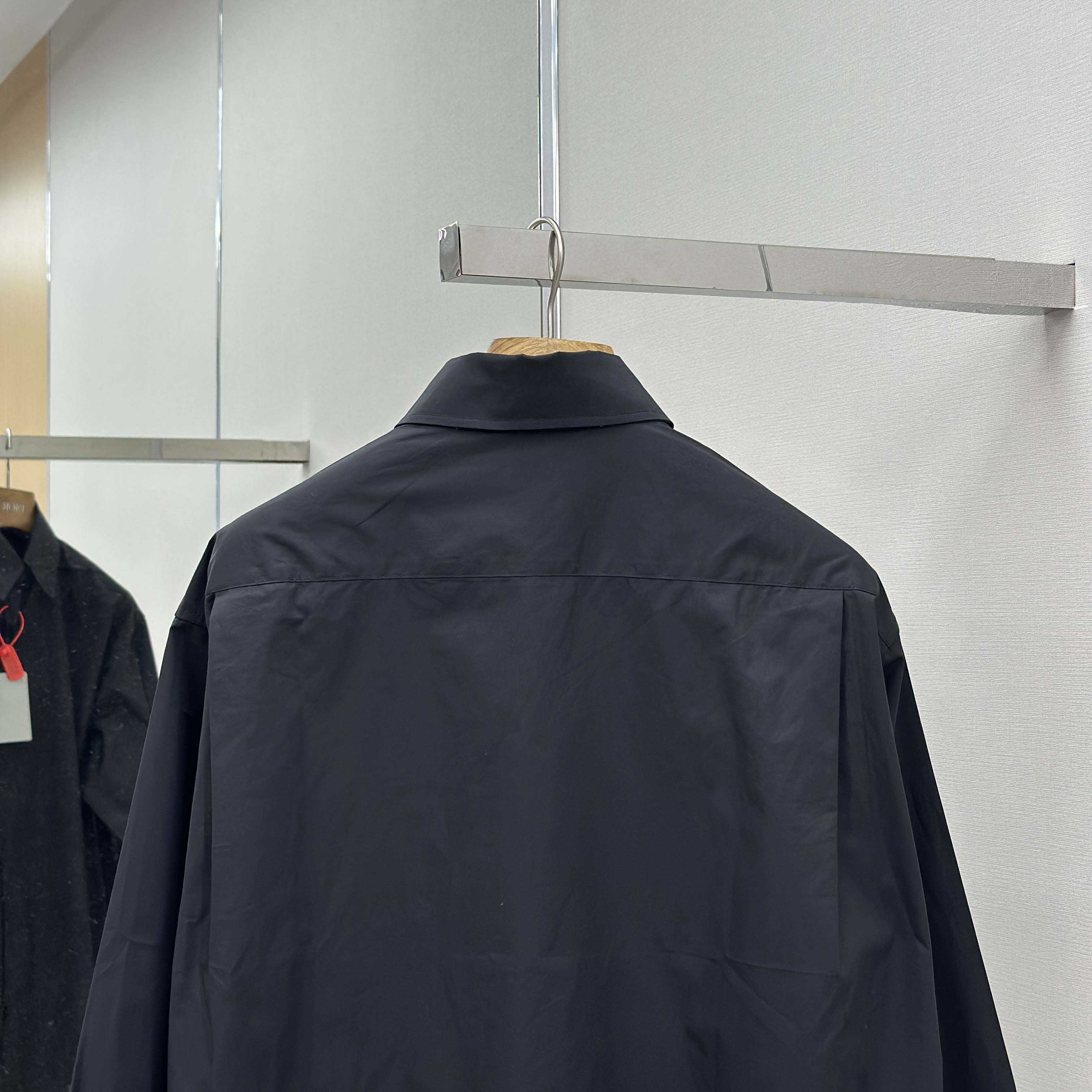 Balenciaga Large Fit Shirt In Black Cotton Poplin - DesignerGu