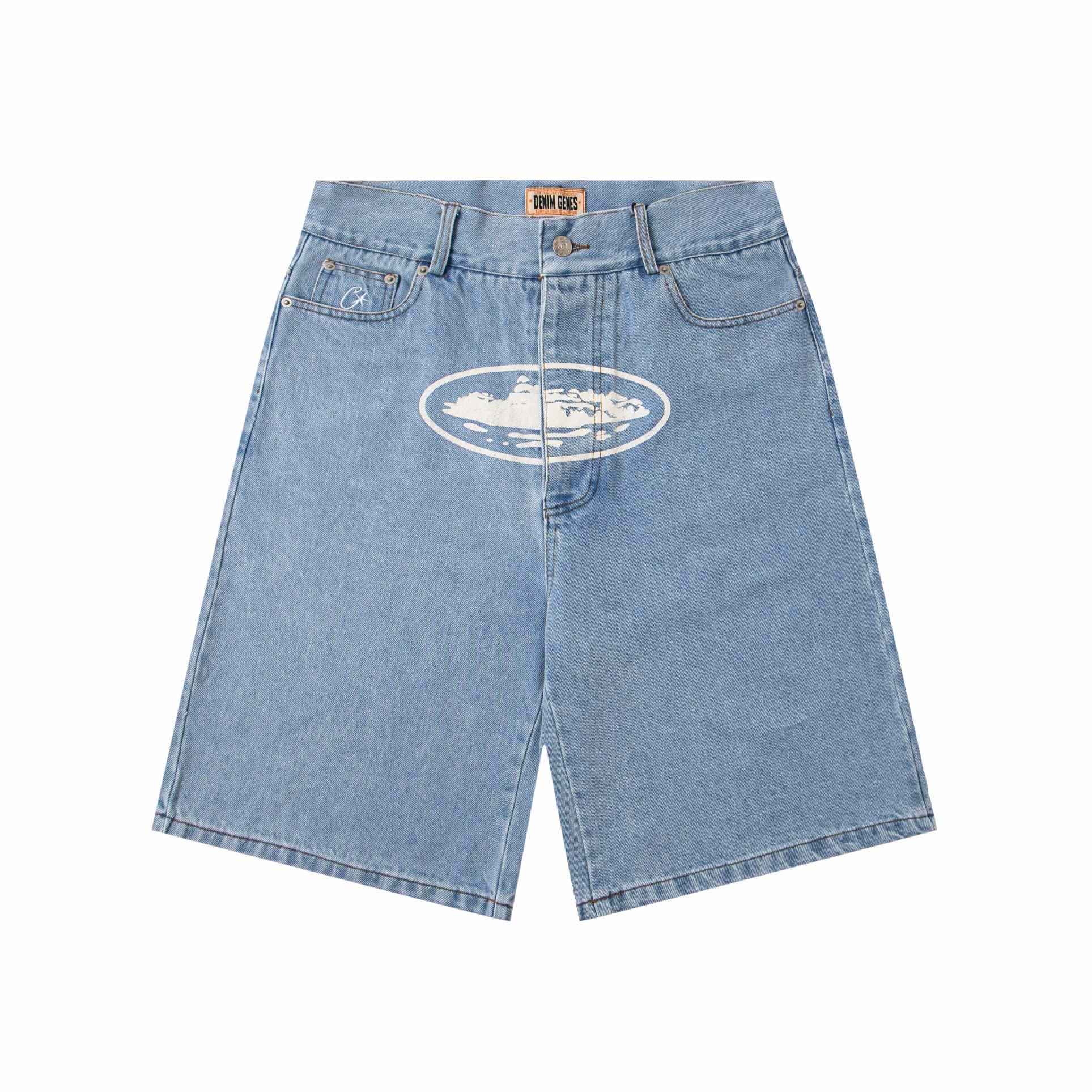 Corteiz Alcatraz Baggy Denim Shorts - DesignerGu