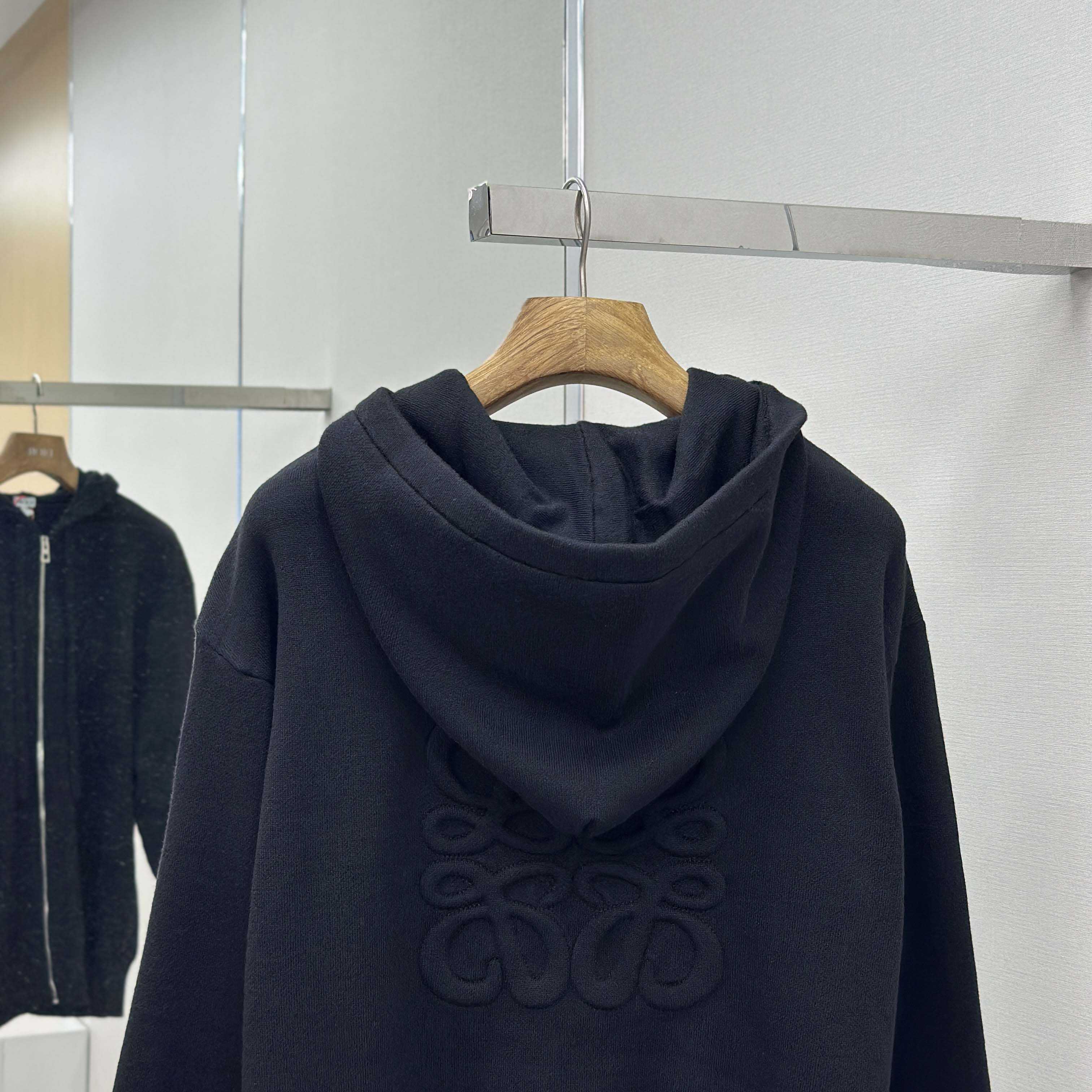 Loewe Anagram Zip-up Hoodie In Wool - DesignerGu