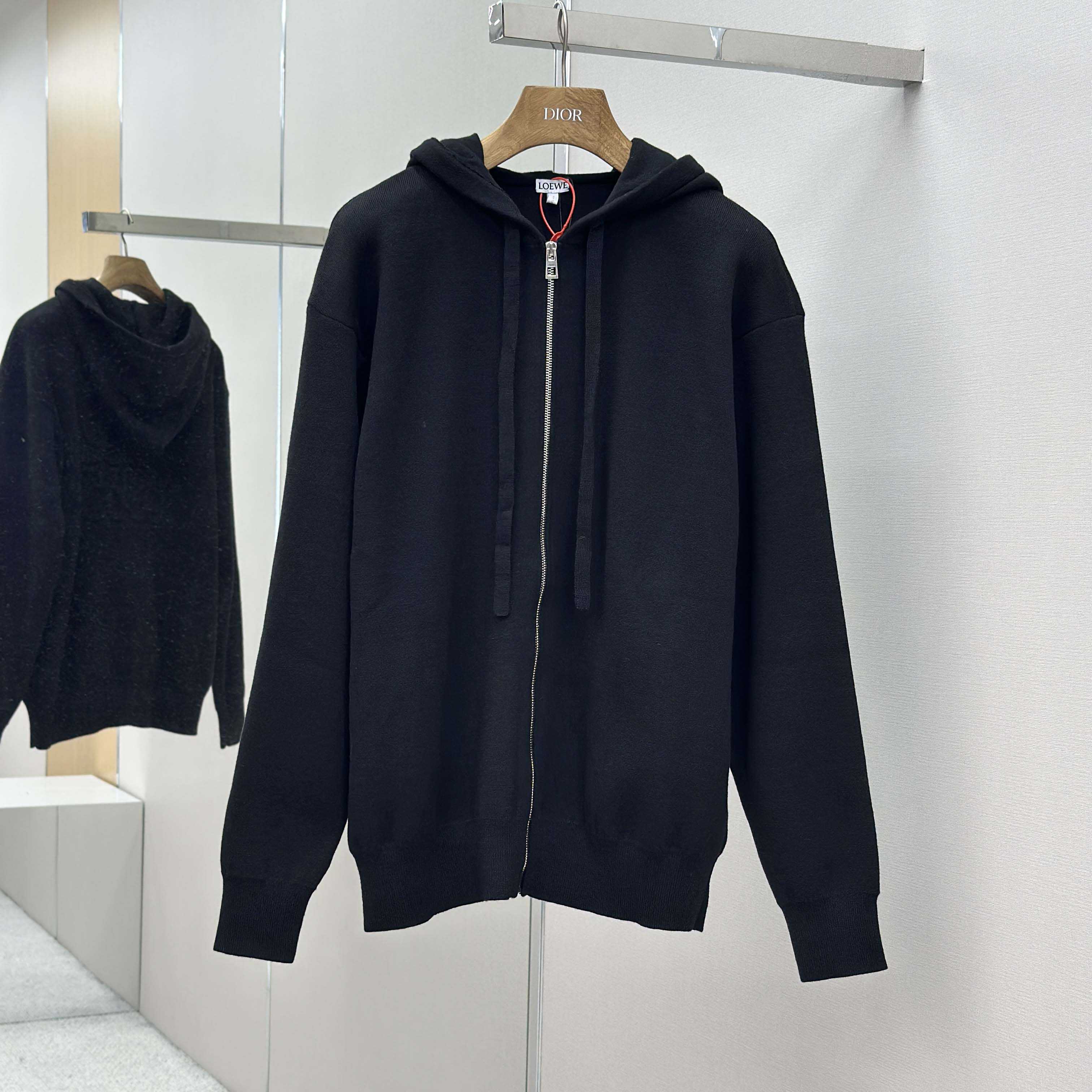 Loewe Anagram Zip-up Hoodie In Wool - DesignerGu