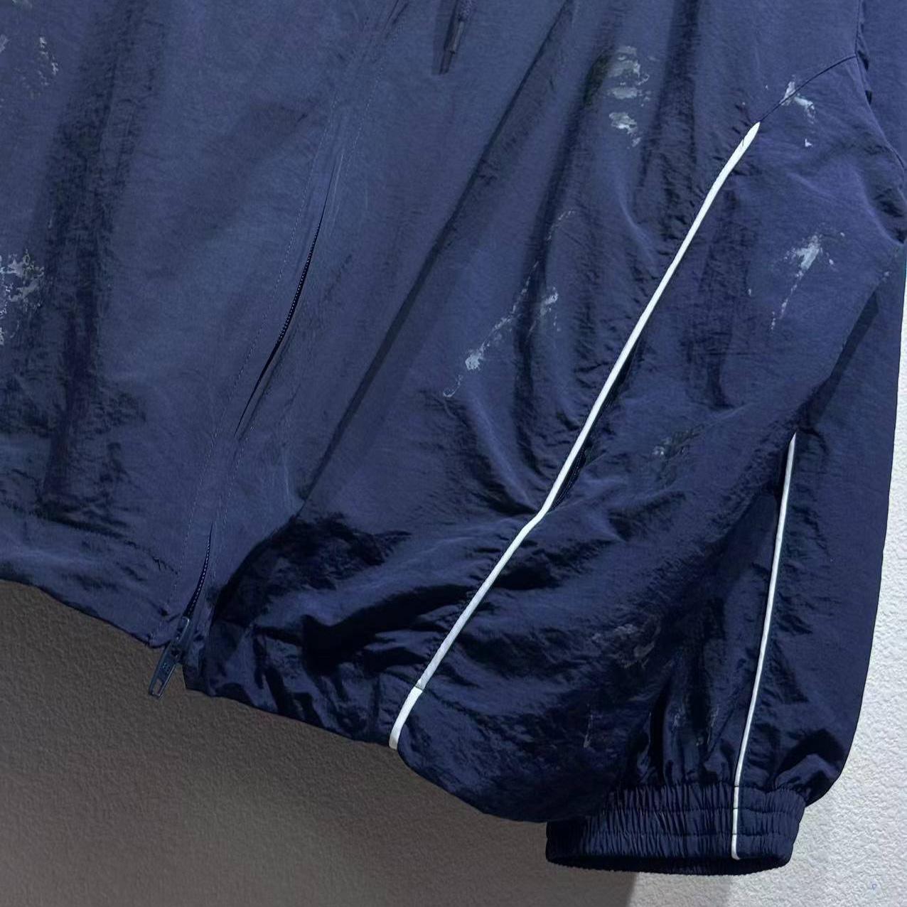 Balenciaga Painter Tracksuit Jacket In Navy Techno Poplin - DesignerGu