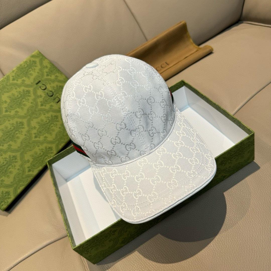 Gucci Original GG Canvas Baseball Hat With Web - DesignerGu