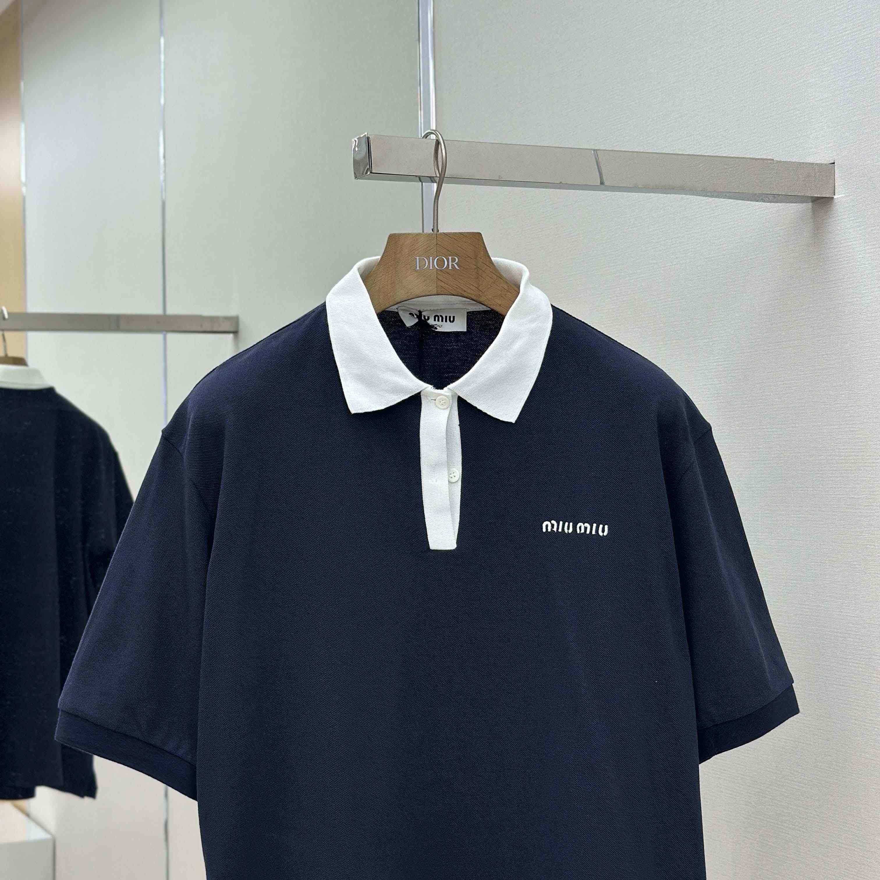 Miu Miu Cotton Piqué Polo Shirt - DesignerGu