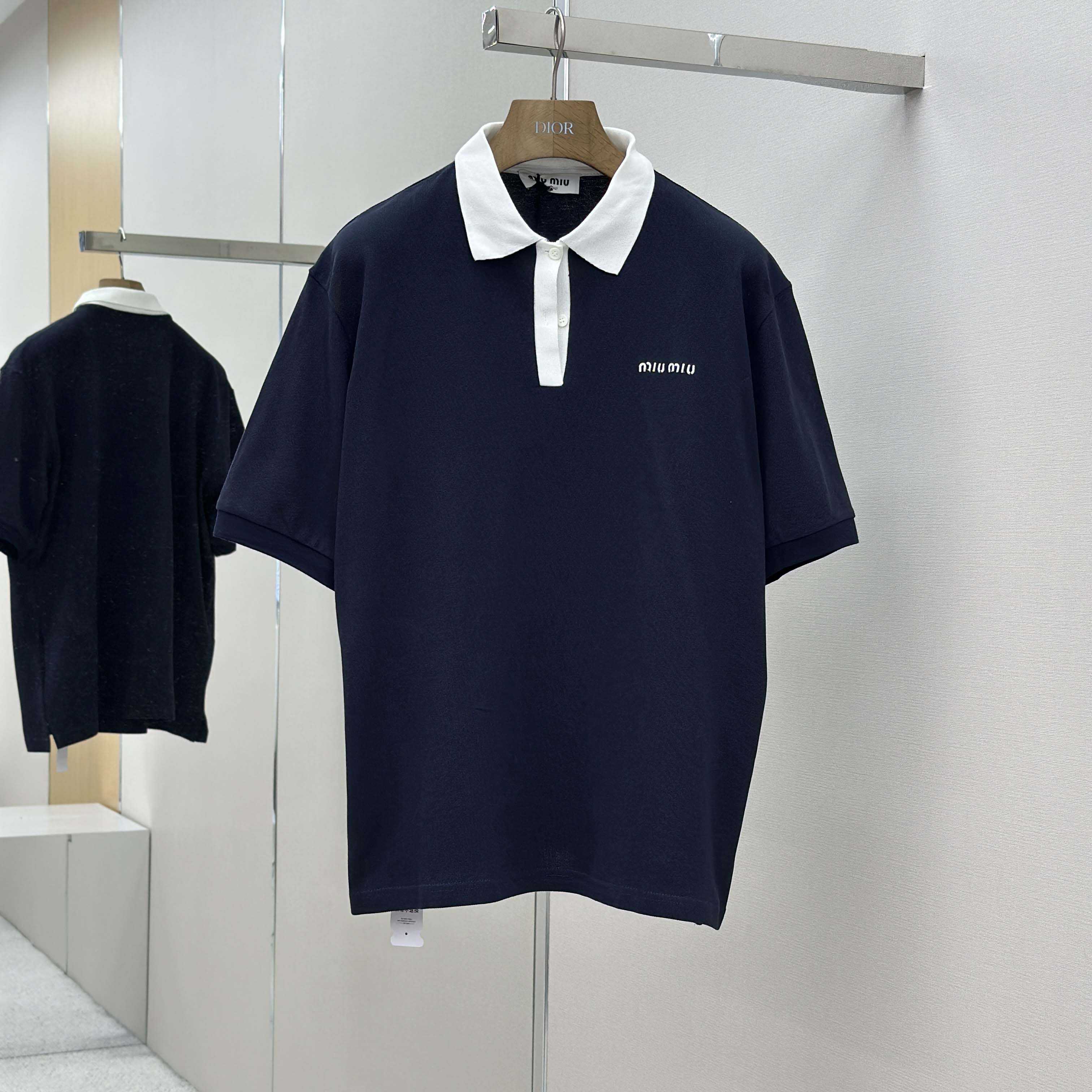 Miu Miu Cotton Piqué Polo Shirt - DesignerGu