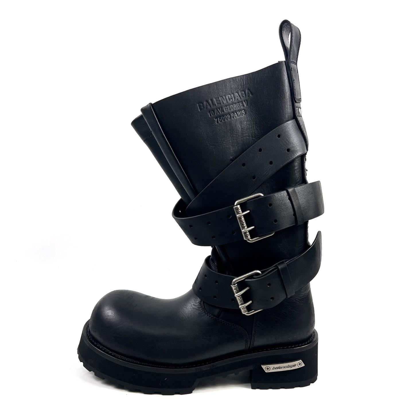 Balenciaga Venom High Boot In Black Calfskin - DesignerGu