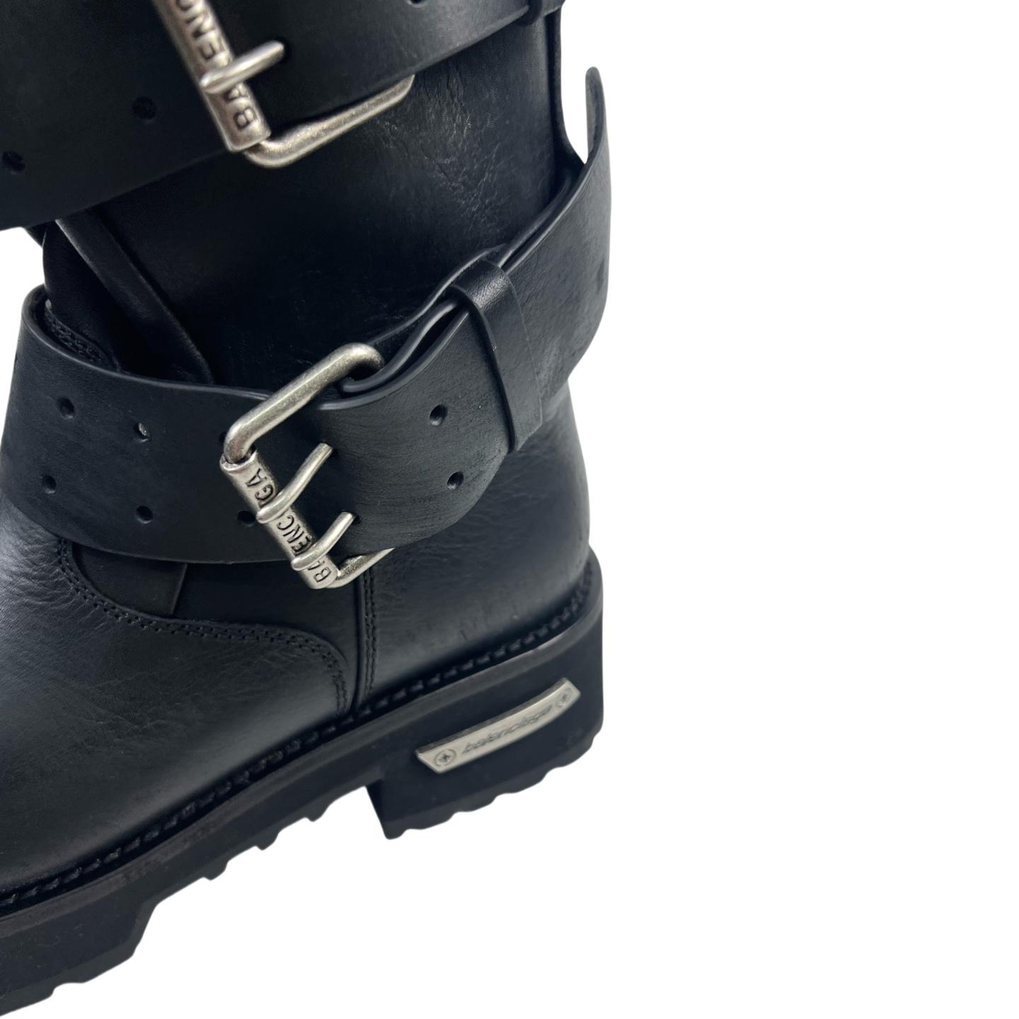 Balenciaga Venom High Boot In Black Calfskin - DesignerGu