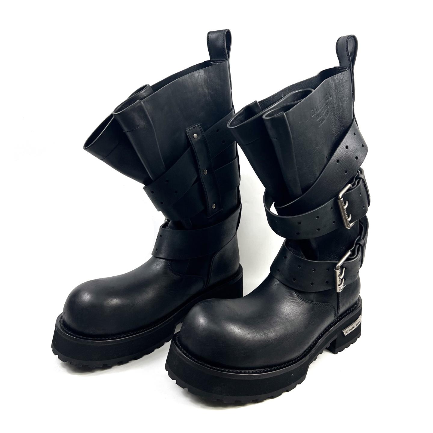 Balenciaga Venom High Boot In Black Calfskin - DesignerGu