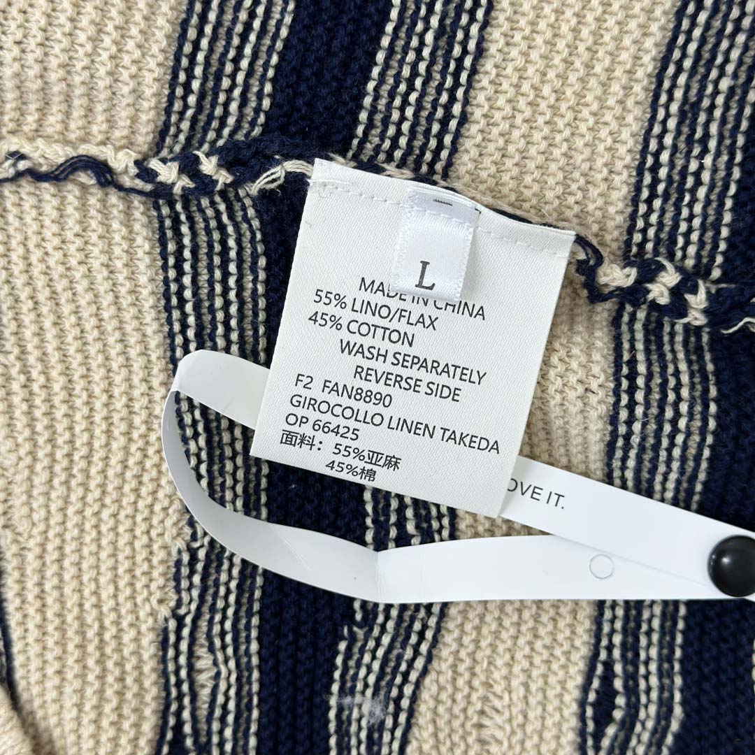 Bottega Veneta Men's Red Distorted Stripe Linen & Cotton Sweater  - DesignerGu