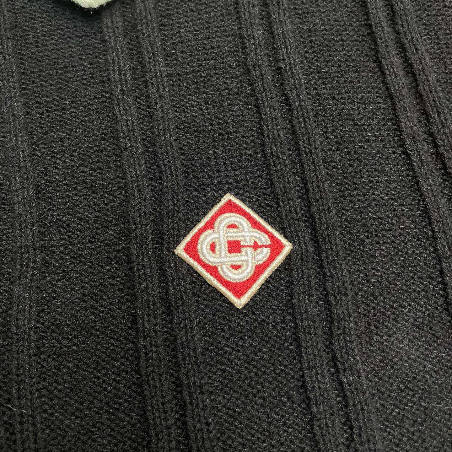 Casablanca Boucle Long Sleeve Polo Shirt     D0101 - DesignerGu