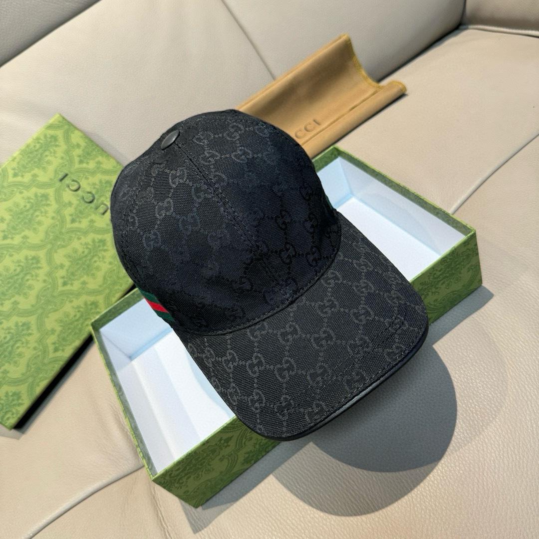 Gucci Original GG Canvas Baseball Hat With Web - DesignerGu