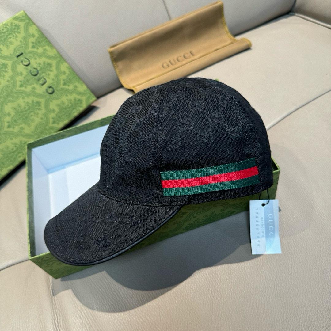 Gucci Original GG Canvas Baseball Hat With Web - DesignerGu