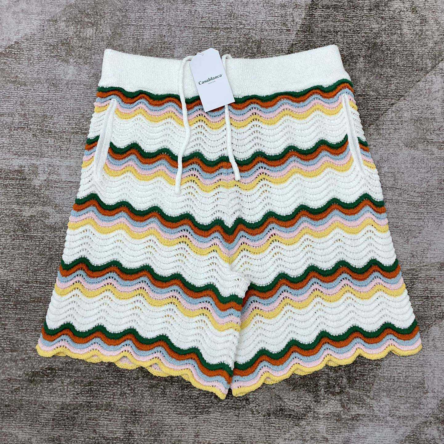 Casablanca Wavy Boucle Shorts   D0059 - DesignerGu