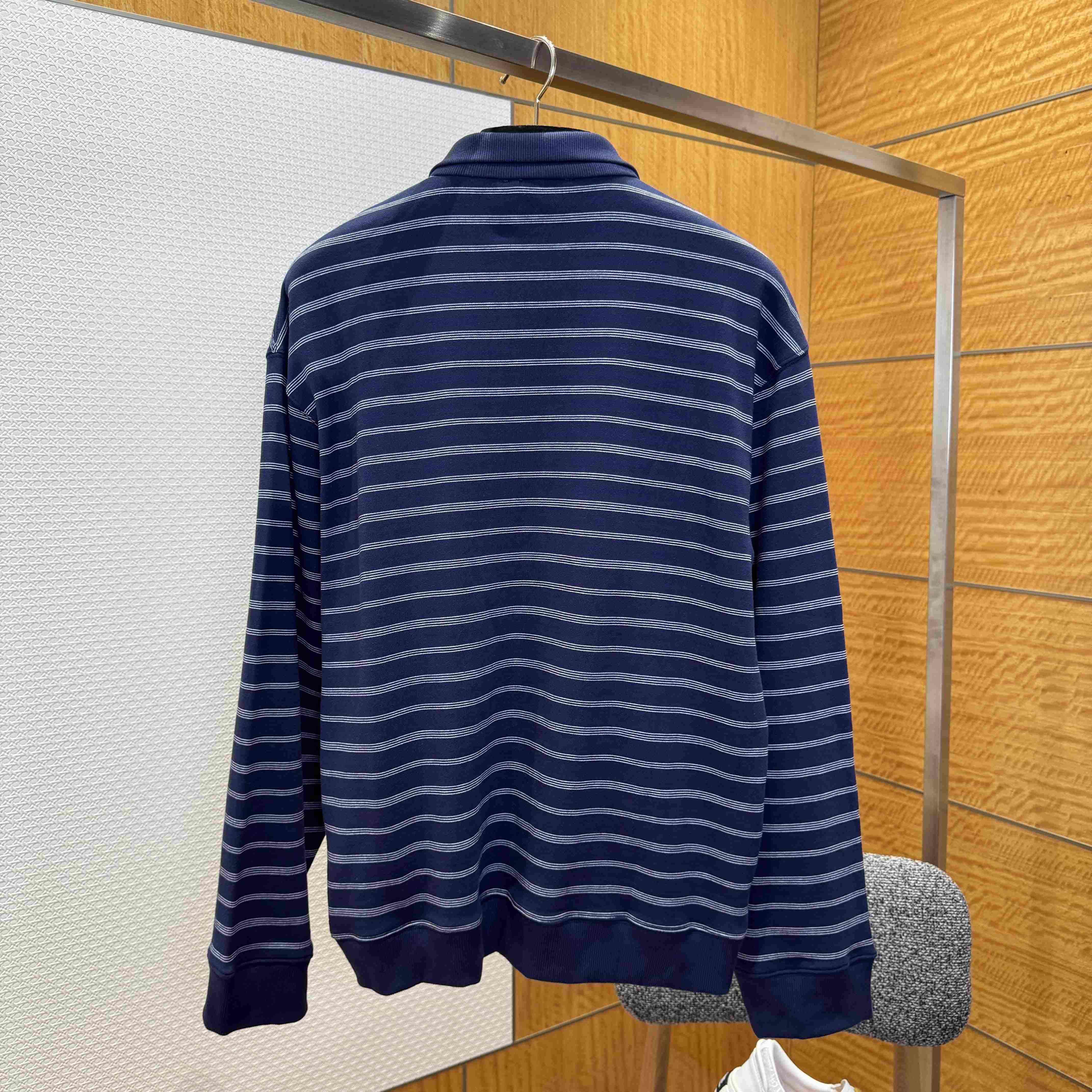 Miu Miu Striped ZIp-Up Polo Shirt - DesignerGu