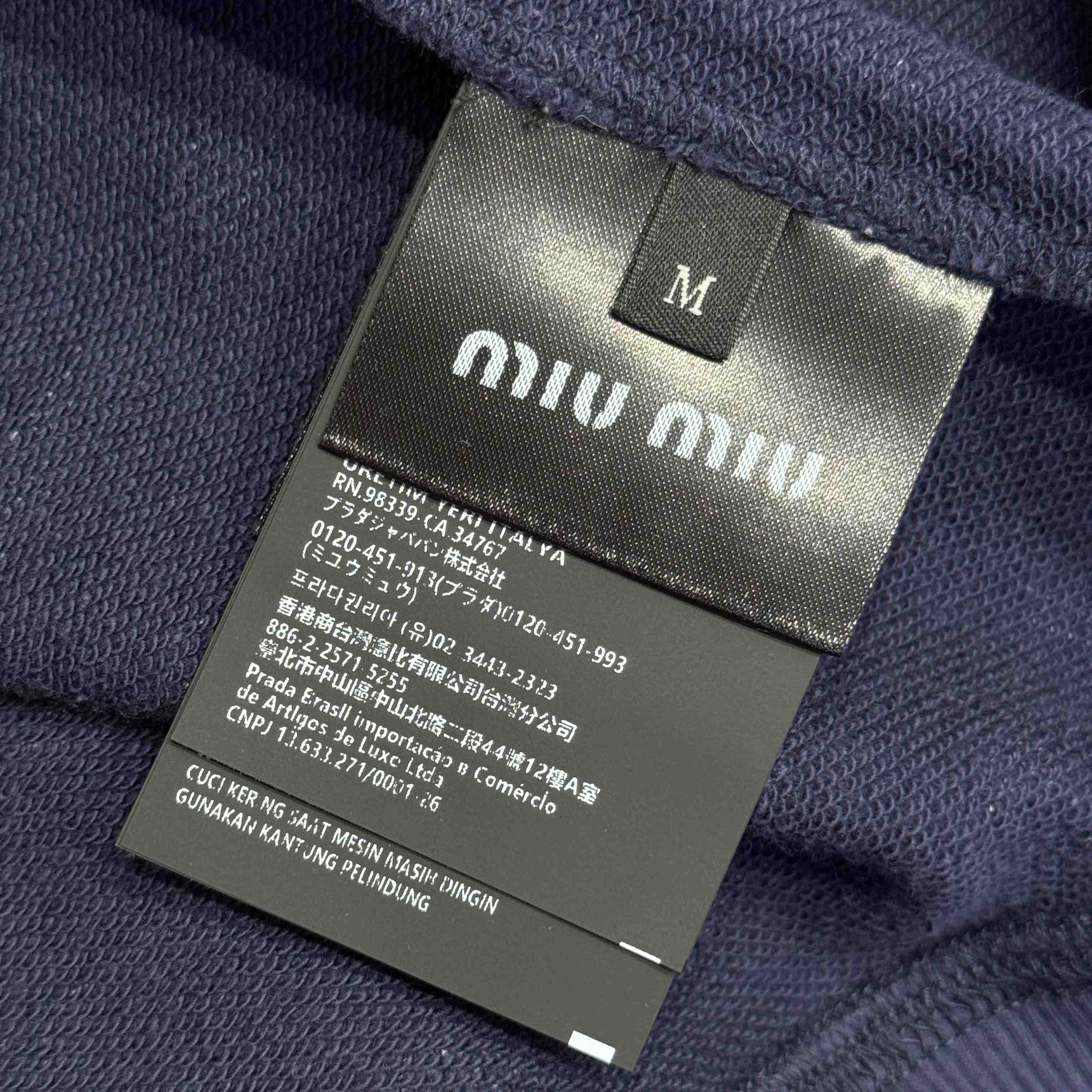 Miu Miu Striped ZIp-Up Polo Shirt - DesignerGu