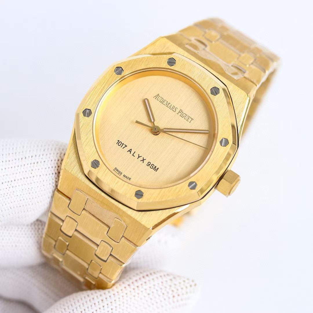 Audemars Piguet Royal Oak 15550BA Champagne Dial 1017 ALYX 9SM in Yellow Gold - DesignerGu