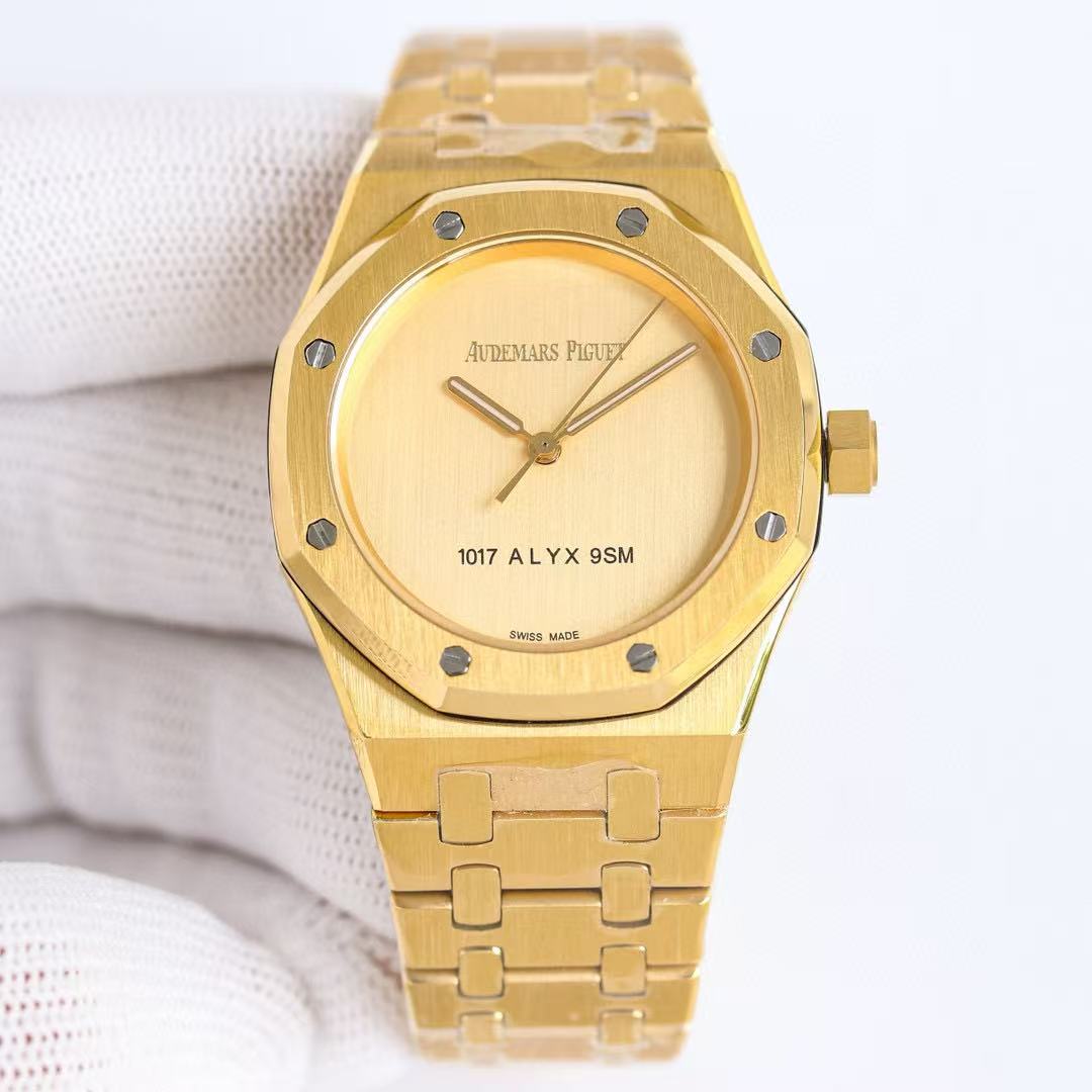 Audemars Piguet Royal Oak 15550BA Champagne Dial 1017 ALYX 9SM in Yellow Gold - DesignerGu