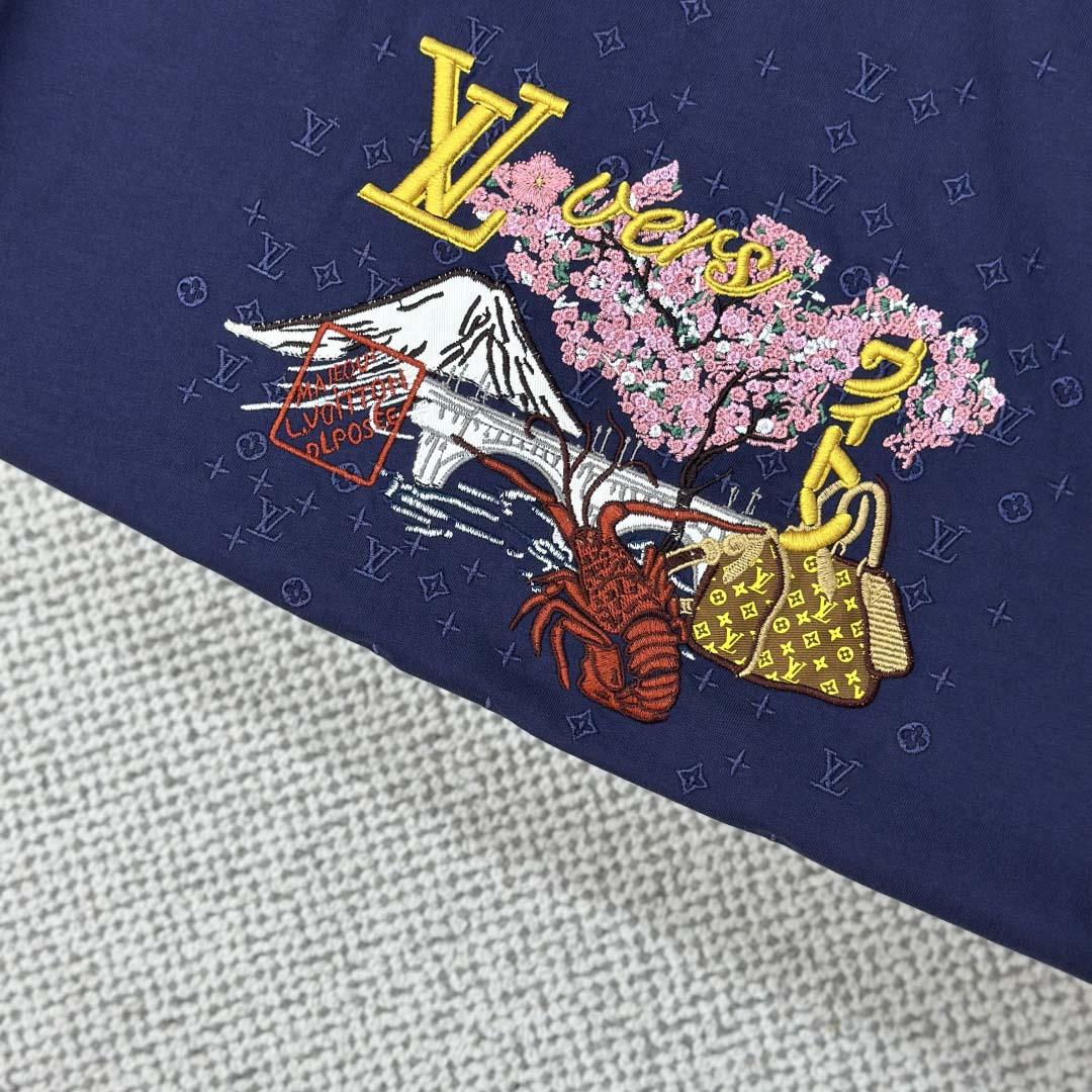 Louis Vuitton Embroidered T-Shirt   1AIMKV - DesignerGu