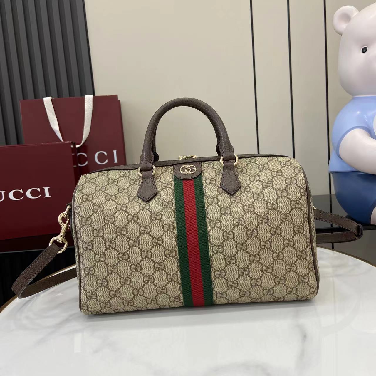 Gucci Ophidia Large Boston Bag - DesignerGu