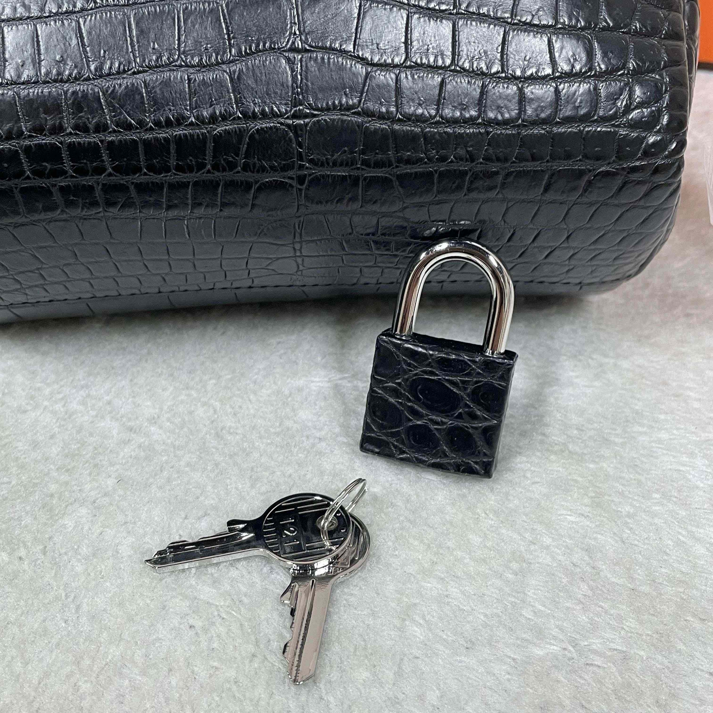 Hermes Hac-a-Dos Beton Croco PHW - DesignerGu