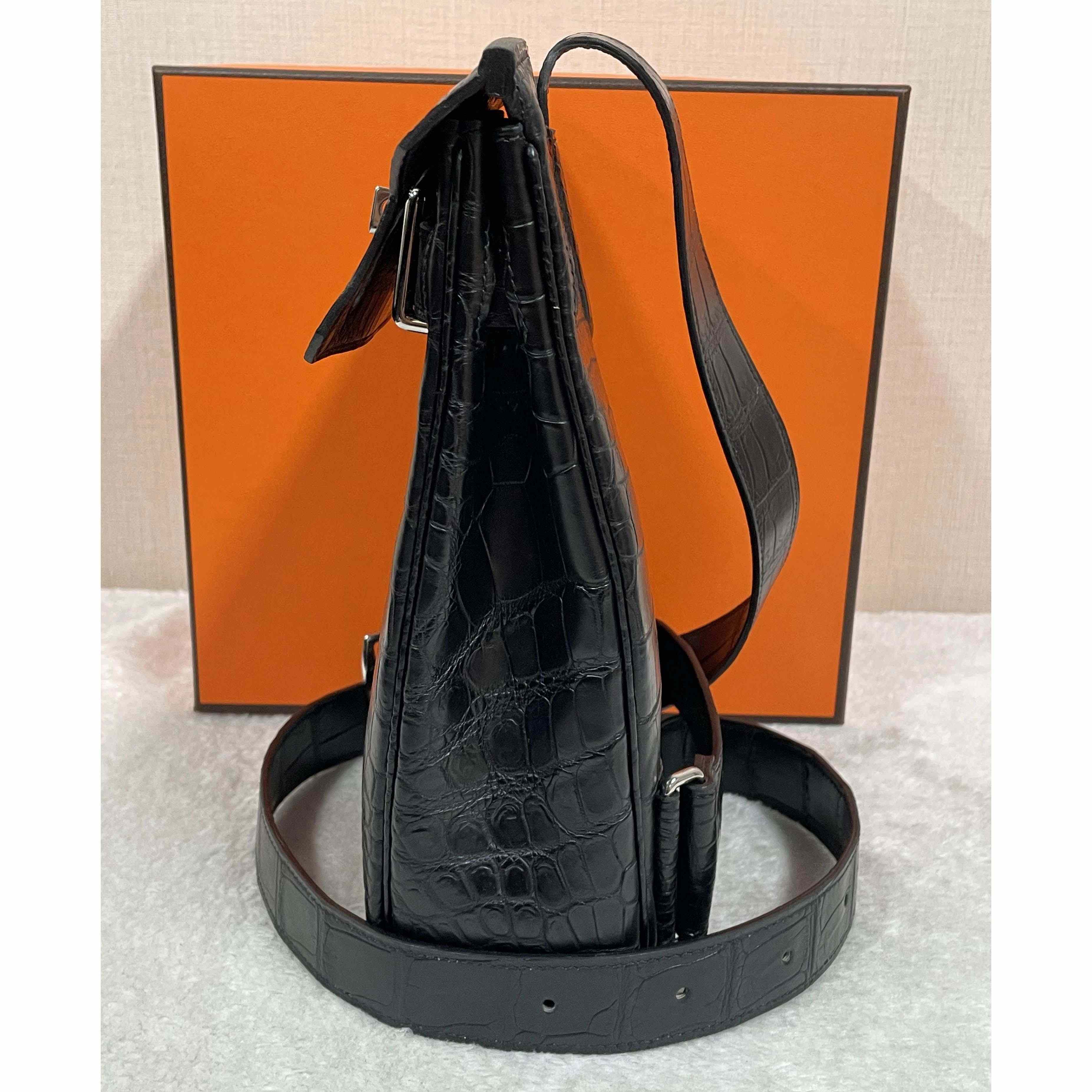 Hermes Hac-a-Dos Beton Croco PHW - DesignerGu