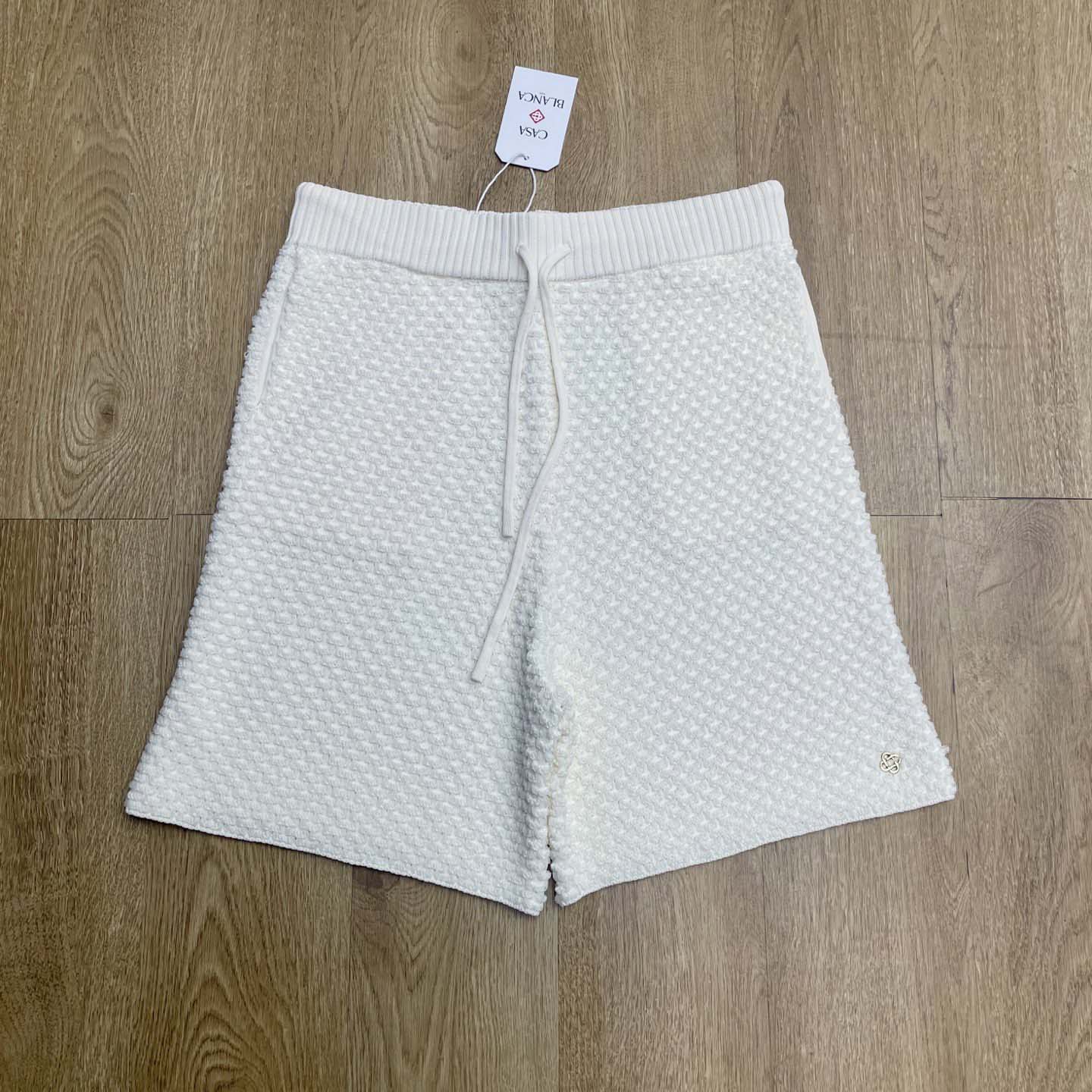 Casablanca Textured Cotton Drawstring Shorts   D0092 - DesignerGu