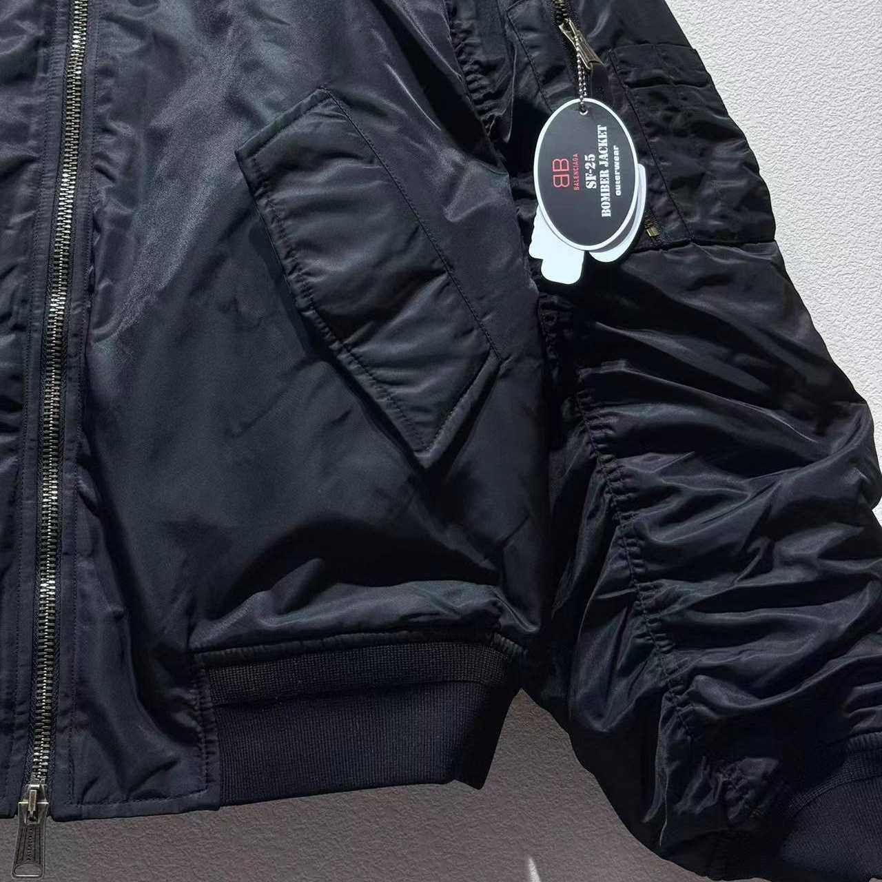 Balenciaga Bomber Jacket Large Fit In Black - DesignerGu