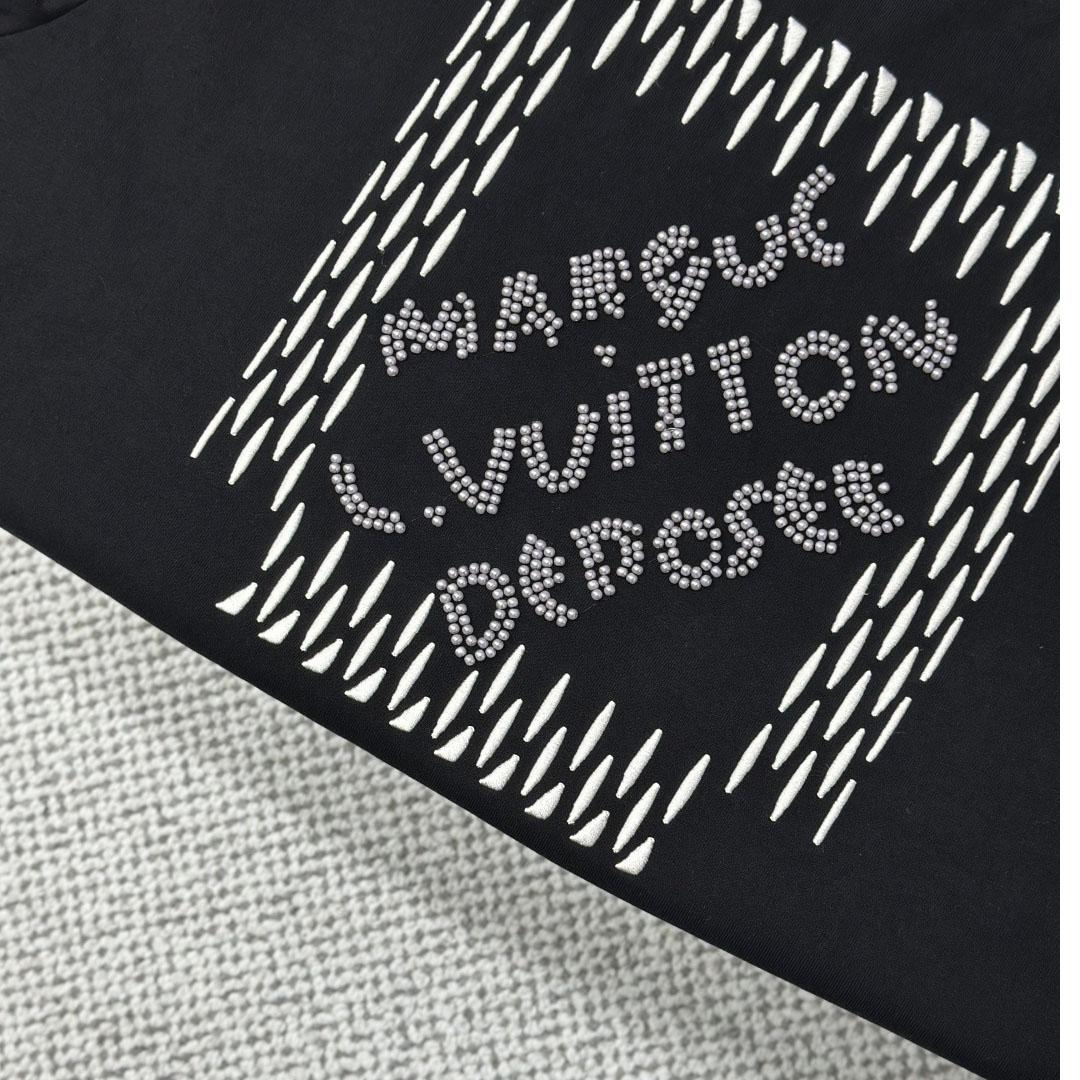 Louis Vuitton Embroidered Signature Cotton T-Shirt   1AFJFK - DesignerGu