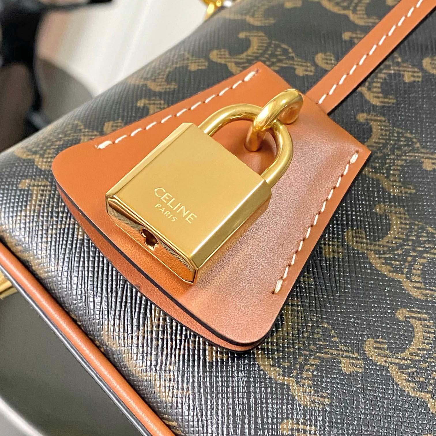 Celine Small Bowling In Triomphe Canvas And Calfskin  - DesignerGu