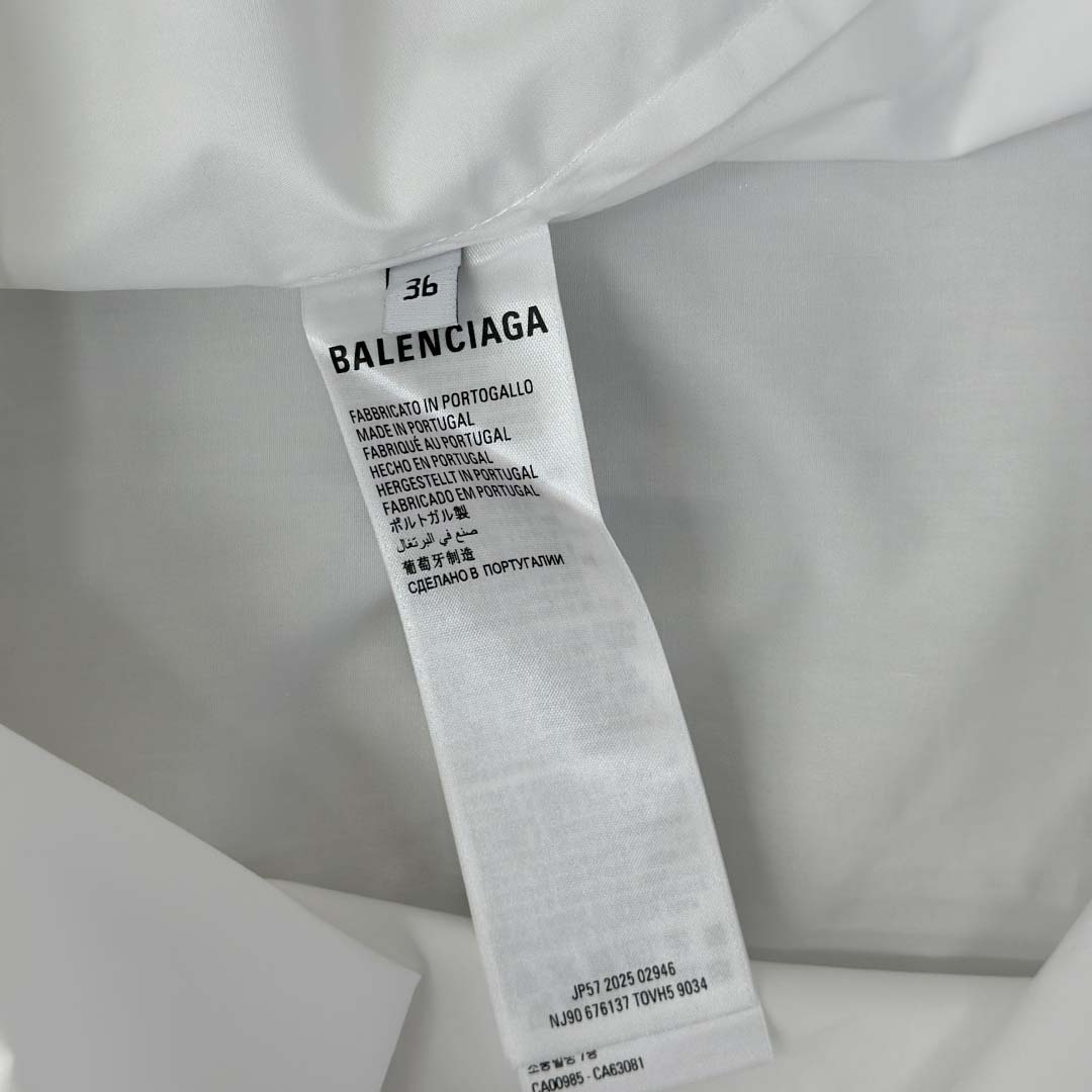 Balenciaga Large Fit Shirt In White Cotton Poplin - DesignerGu