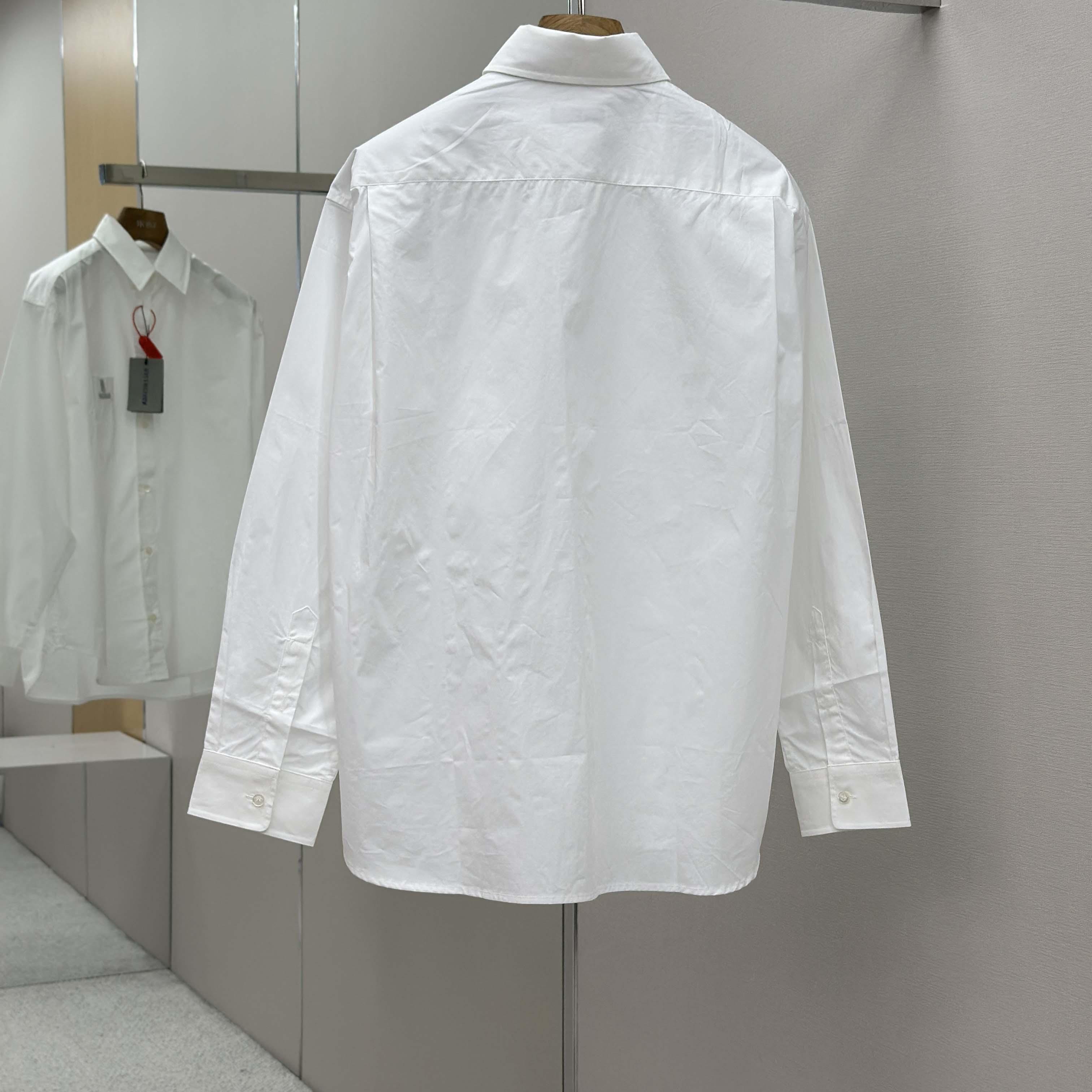 Balenciaga Large Fit Shirt In White Cotton Poplin - DesignerGu