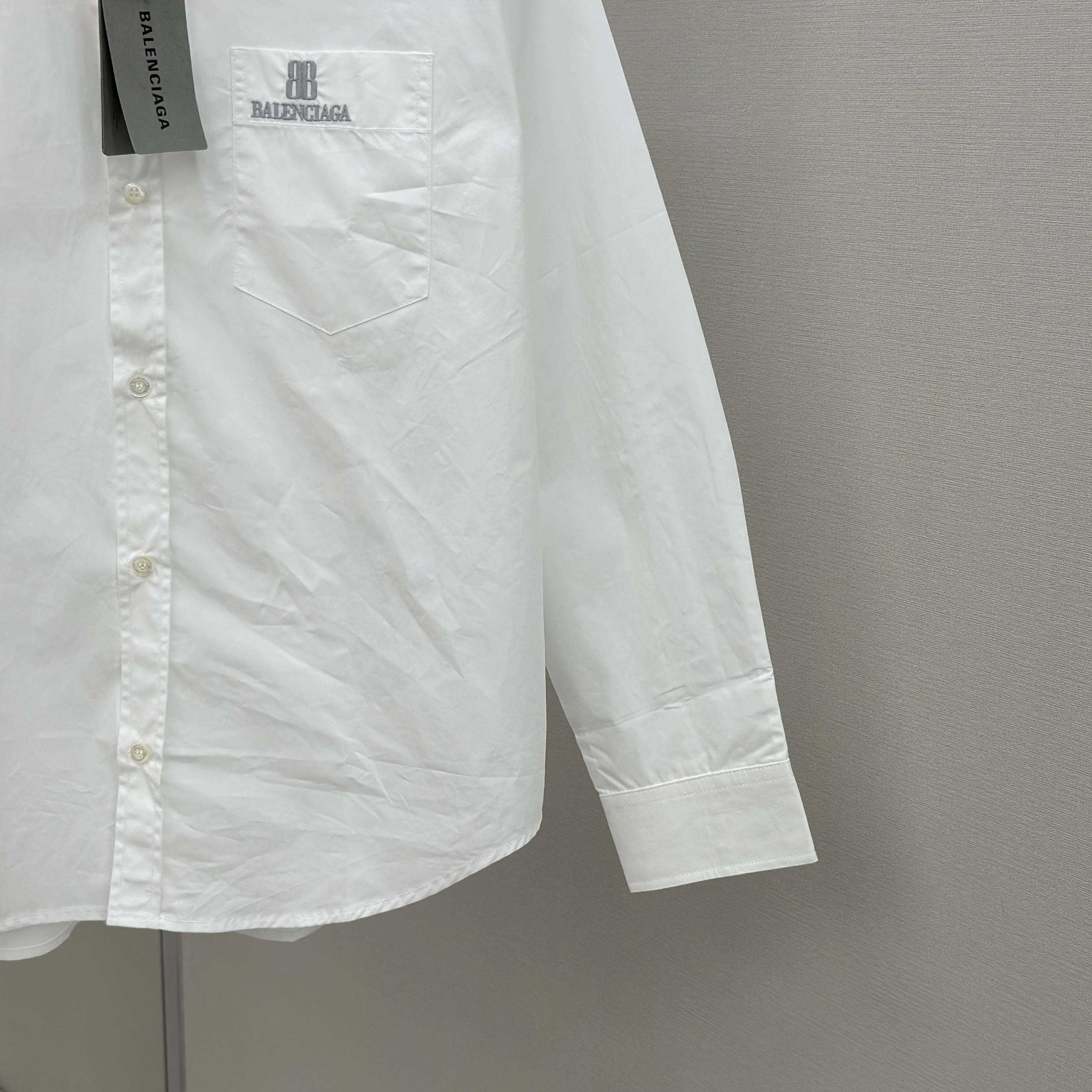 Balenciaga Large Fit Shirt In White Cotton Poplin - DesignerGu