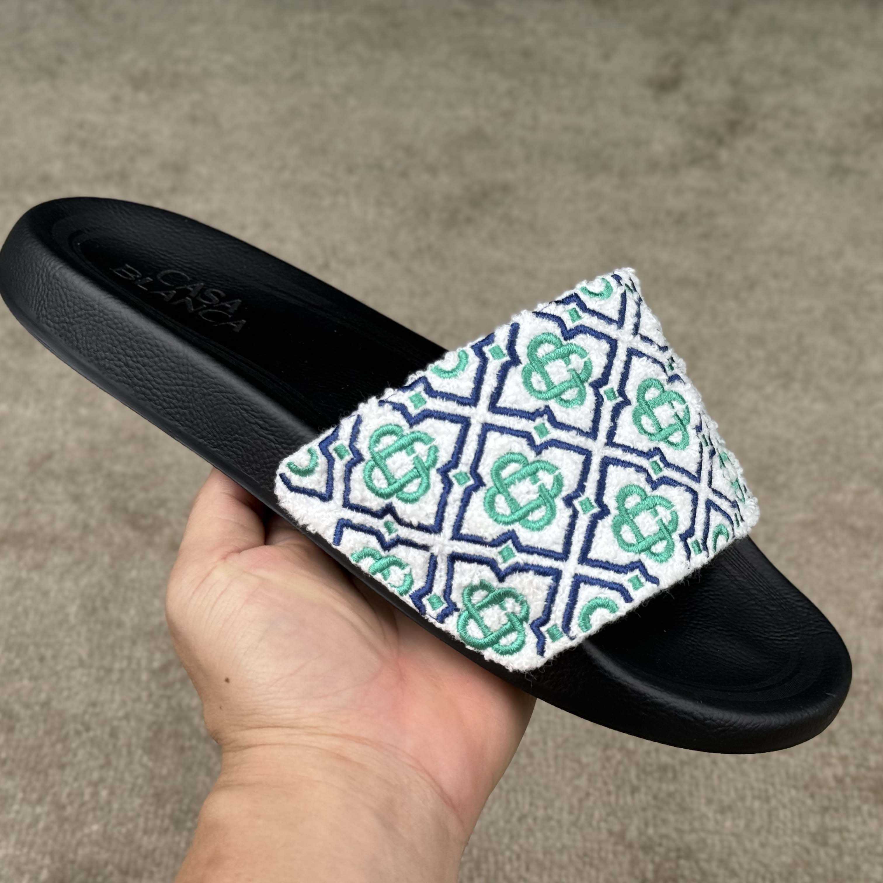 Casablanca Embroidered-monogram Slides - DesignerGu