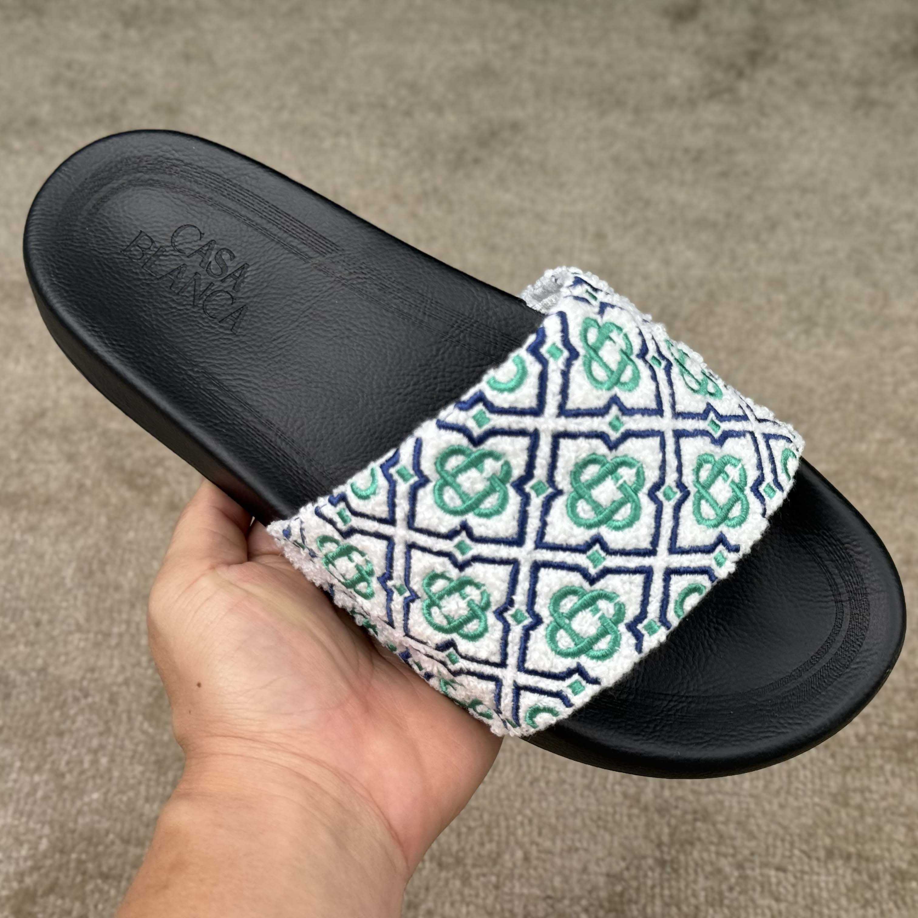 Casablanca Embroidered-monogram Slides - DesignerGu