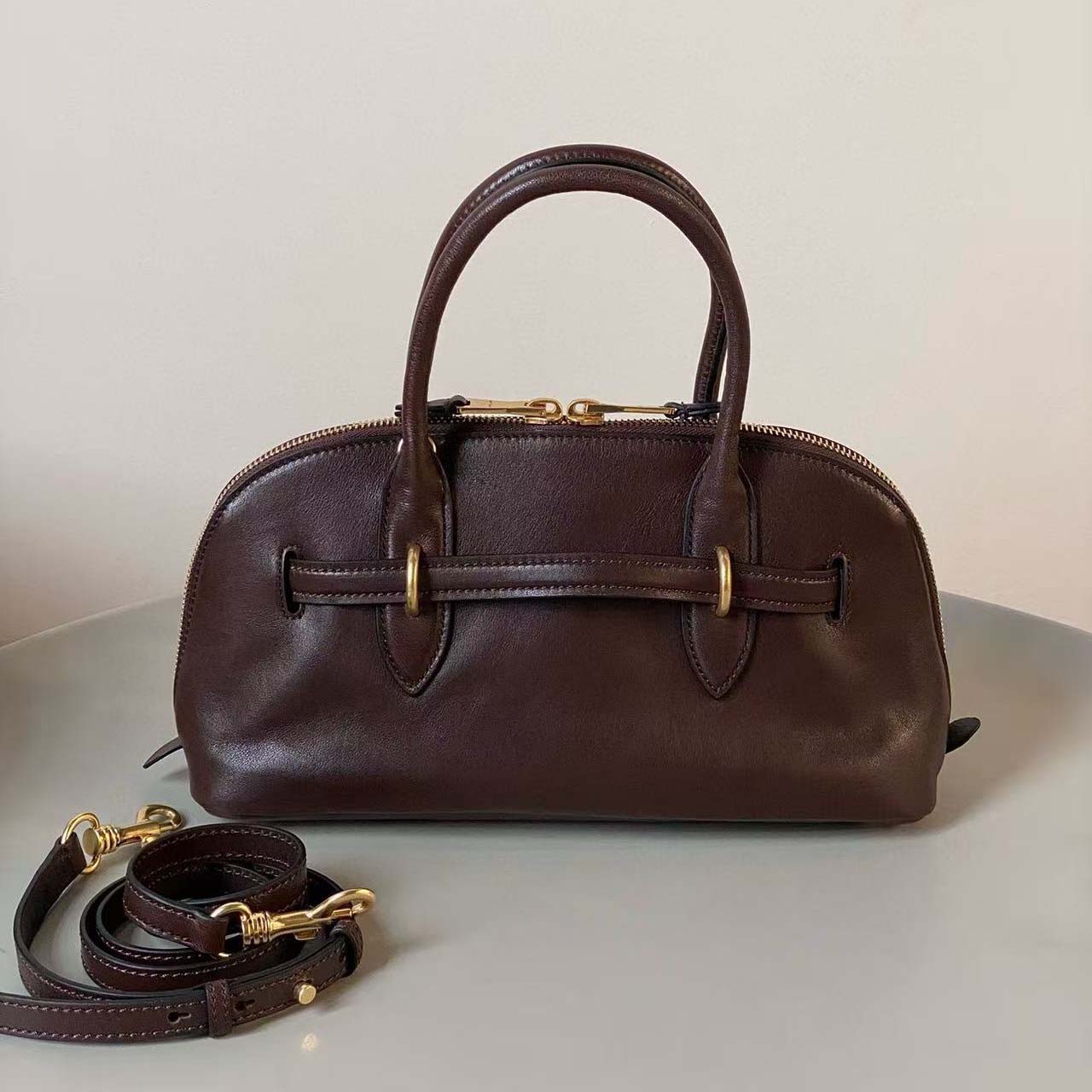 Miu Miu Aventure Leather Tote Bag   33cm - DesignerGu