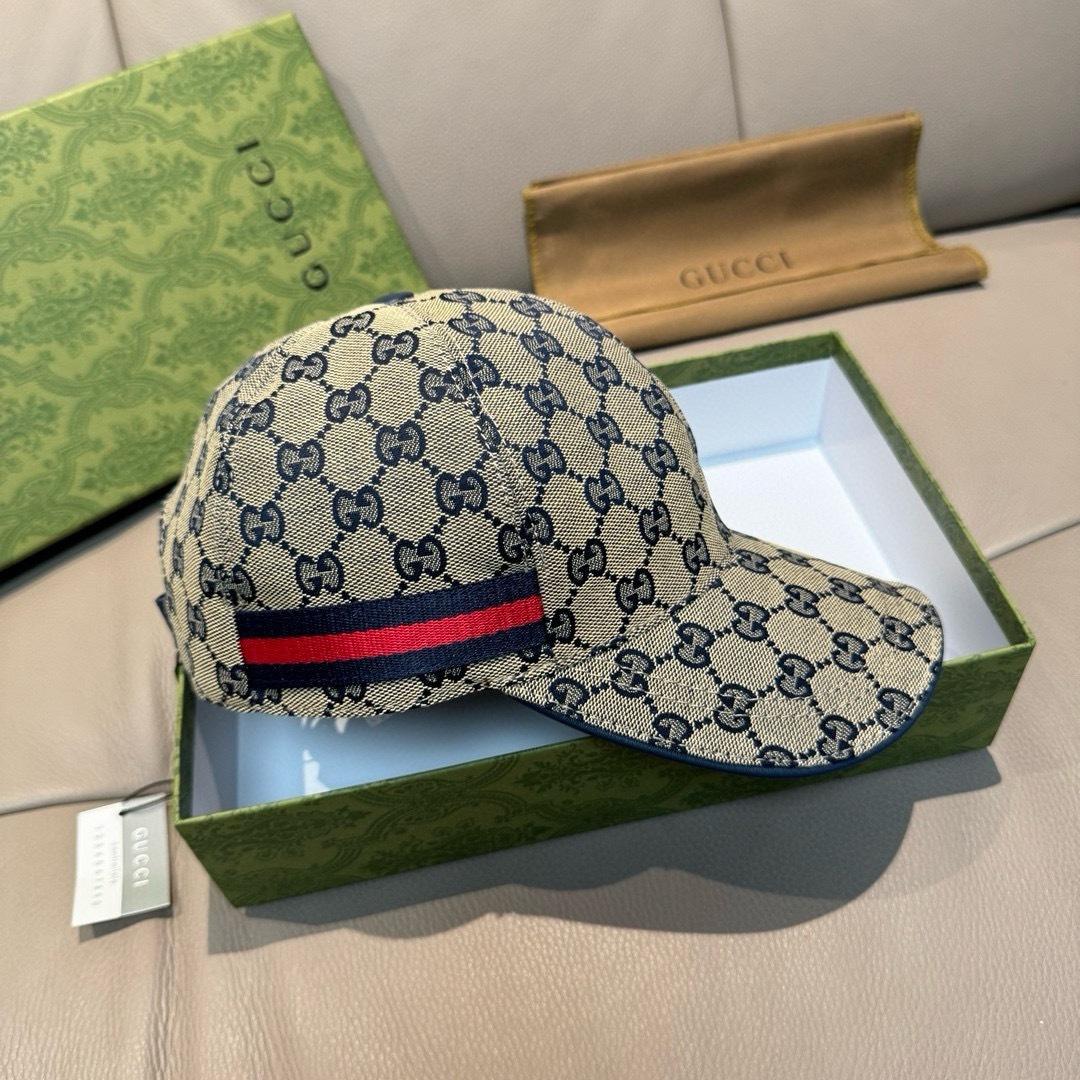 Gucci Original GG Canvas Baseball Hat With Web - DesignerGu