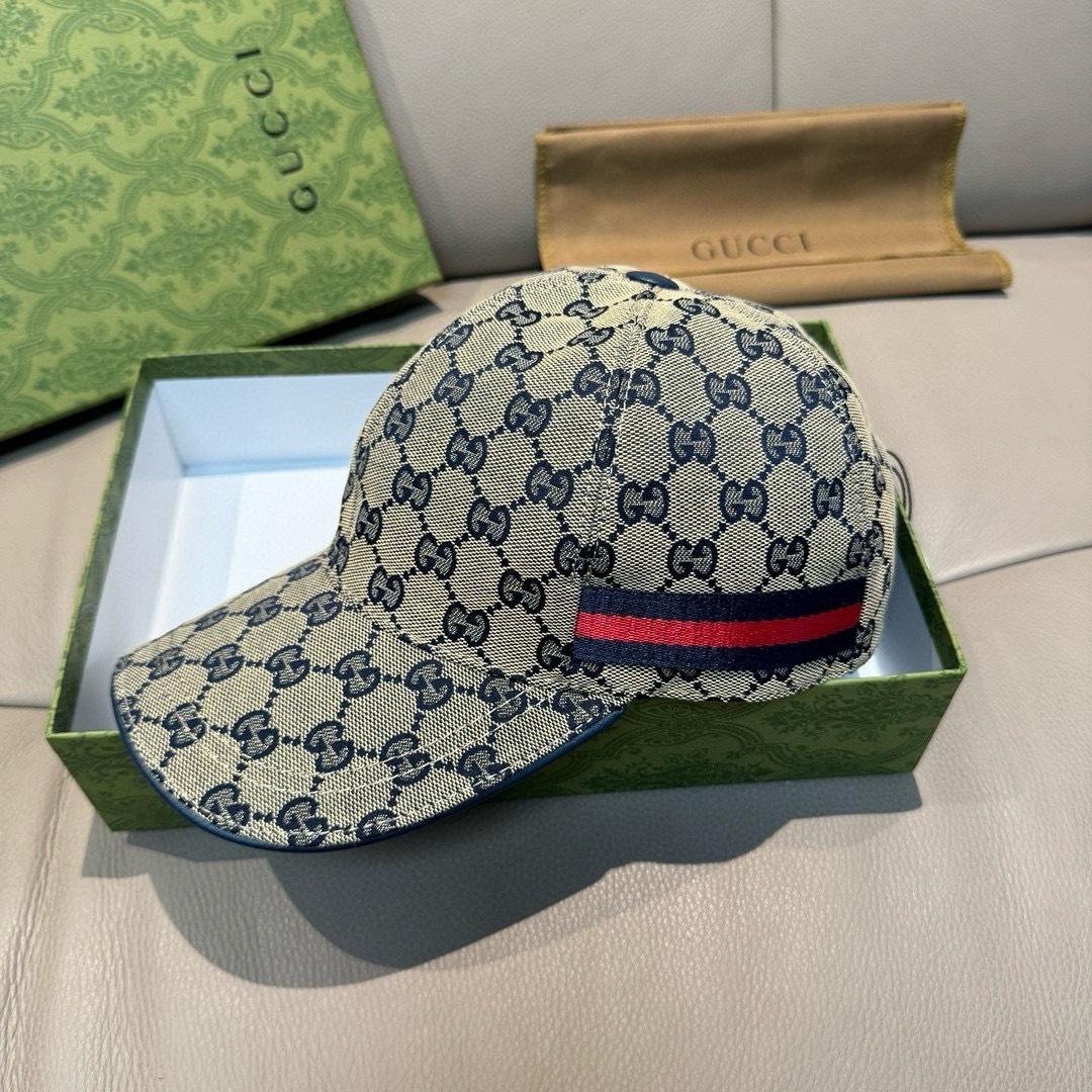 Gucci Original GG Canvas Baseball Hat With Web - DesignerGu