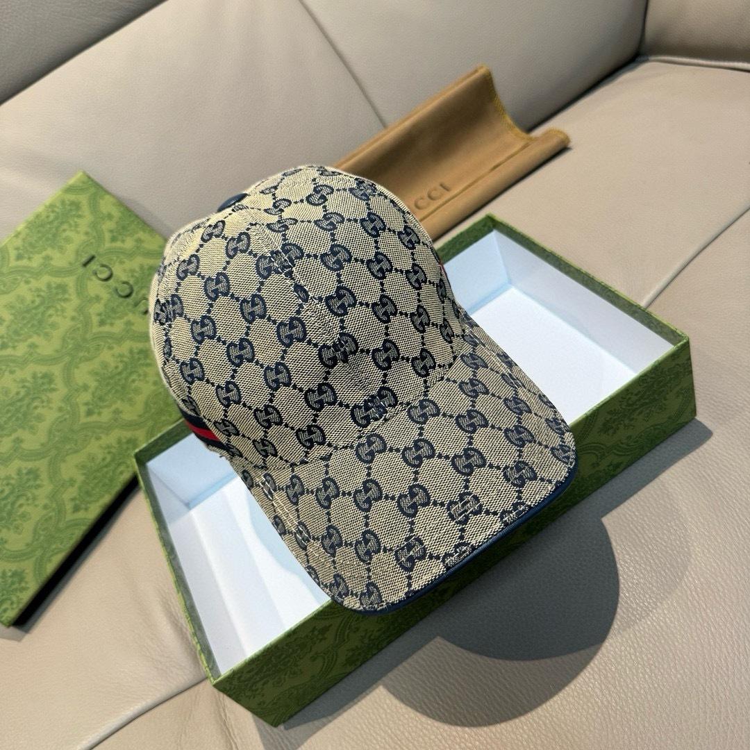 Gucci Original GG Canvas Baseball Hat With Web - DesignerGu