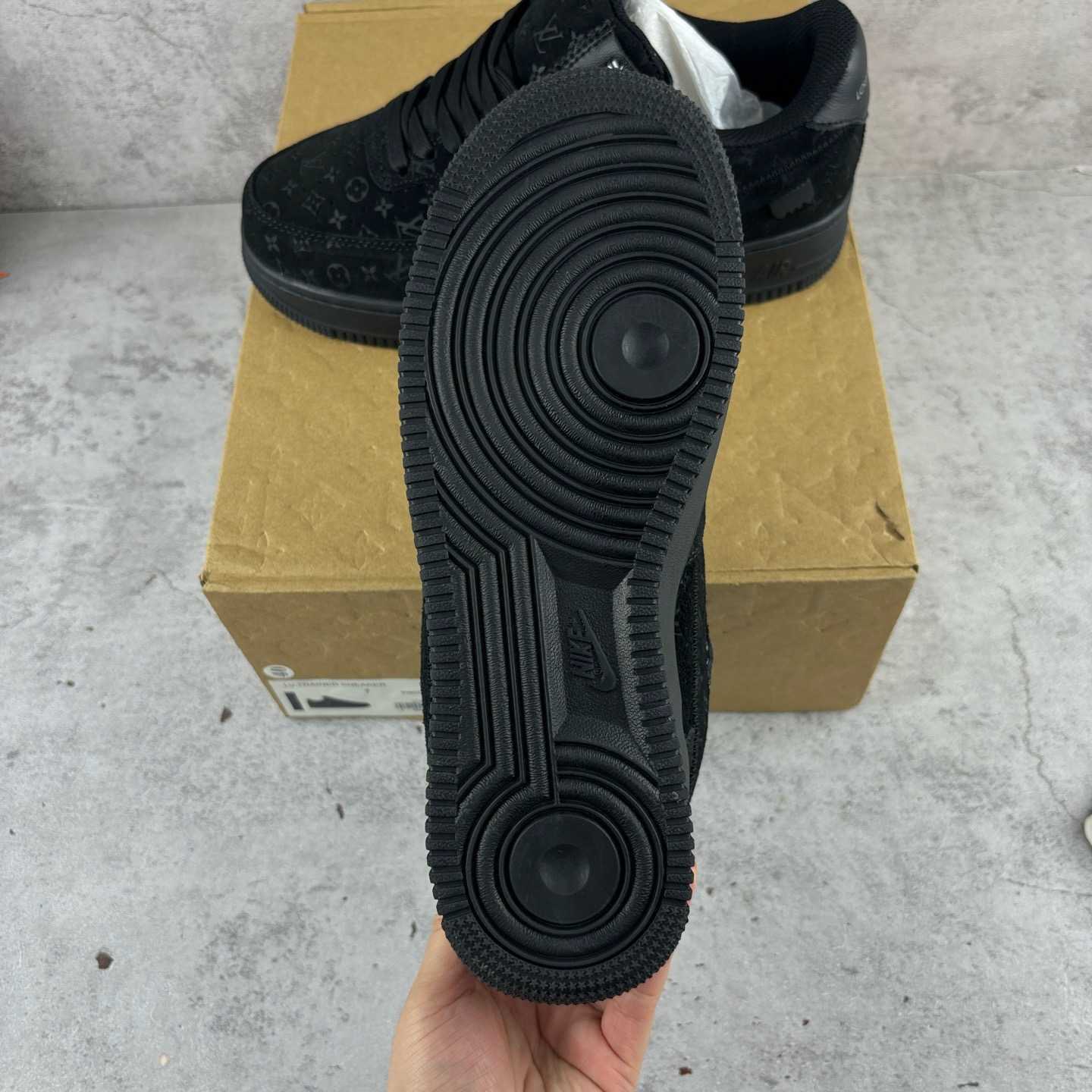 Nike x Louis Vuitton Air Force 1 Low 'Triple Black' - DesignerGu