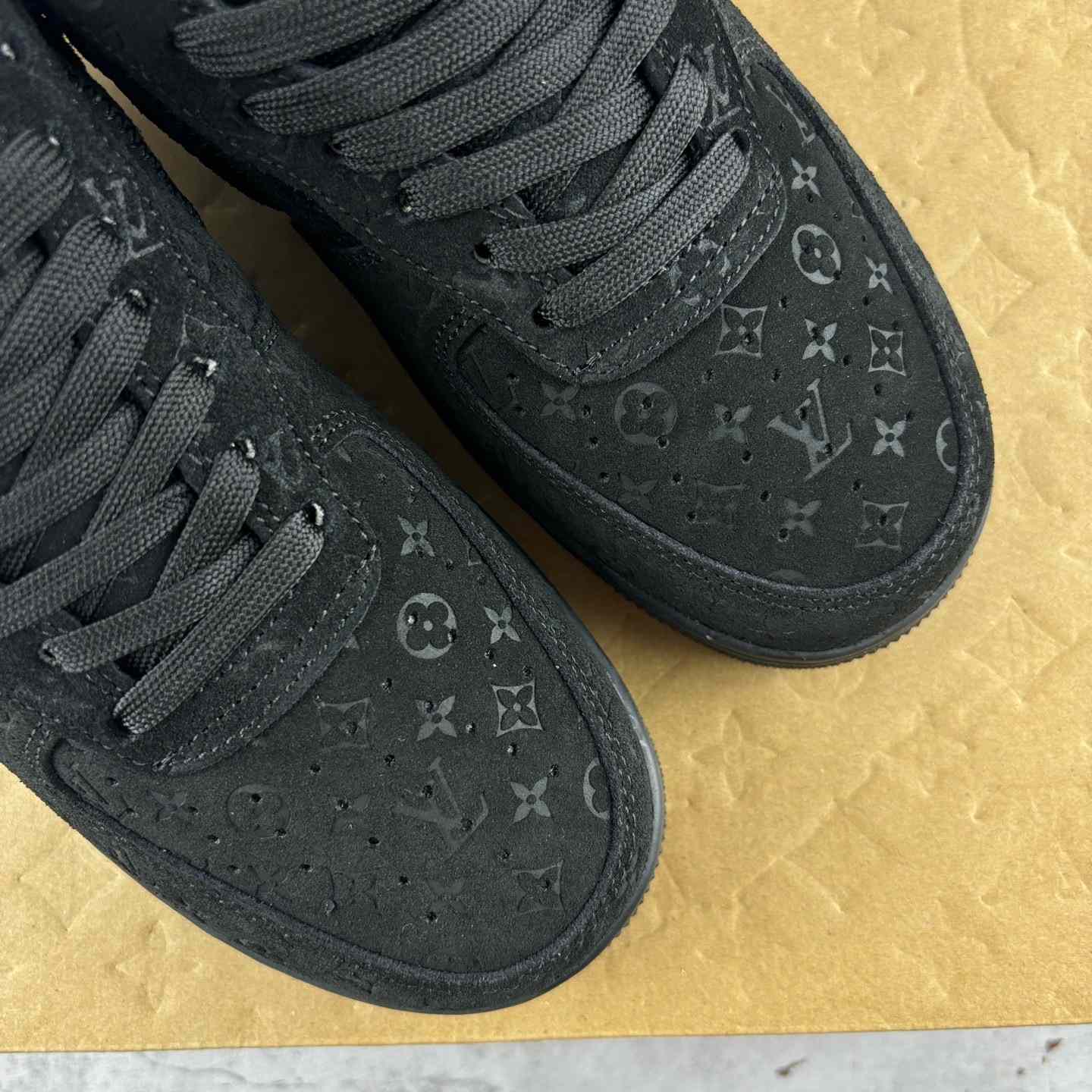Nike x Louis Vuitton Air Force 1 Low 'Triple Black' - DesignerGu